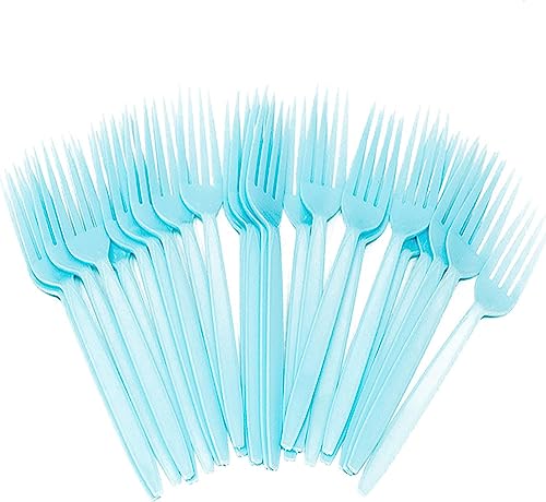 Light Blue Plastic forks (48 Pack)