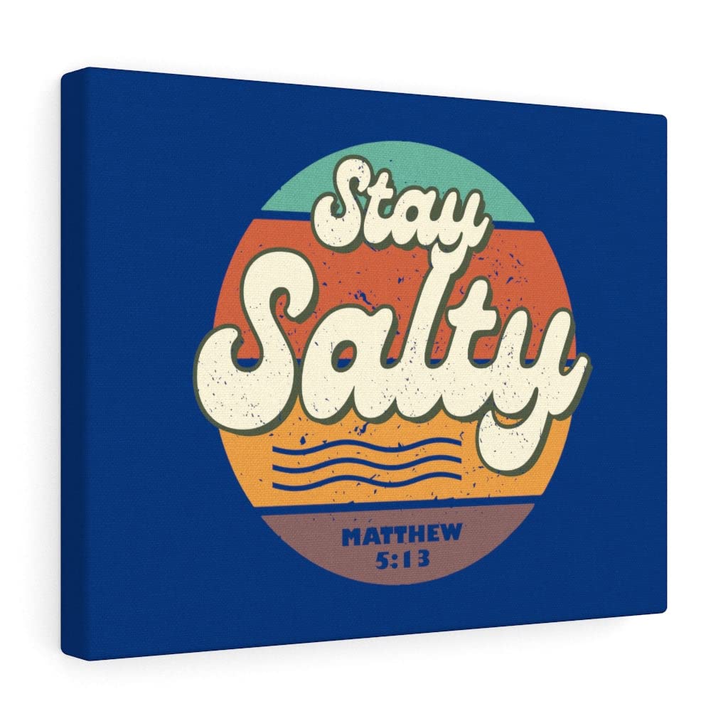 Christian Wall Art - Matthew 5:13 Bible Verse Print 'Stay Salty' Scripture Decor - Ready to Hang Inspirational Gift for Home, Church & Office - Express Your Love with Faith-Based Decor