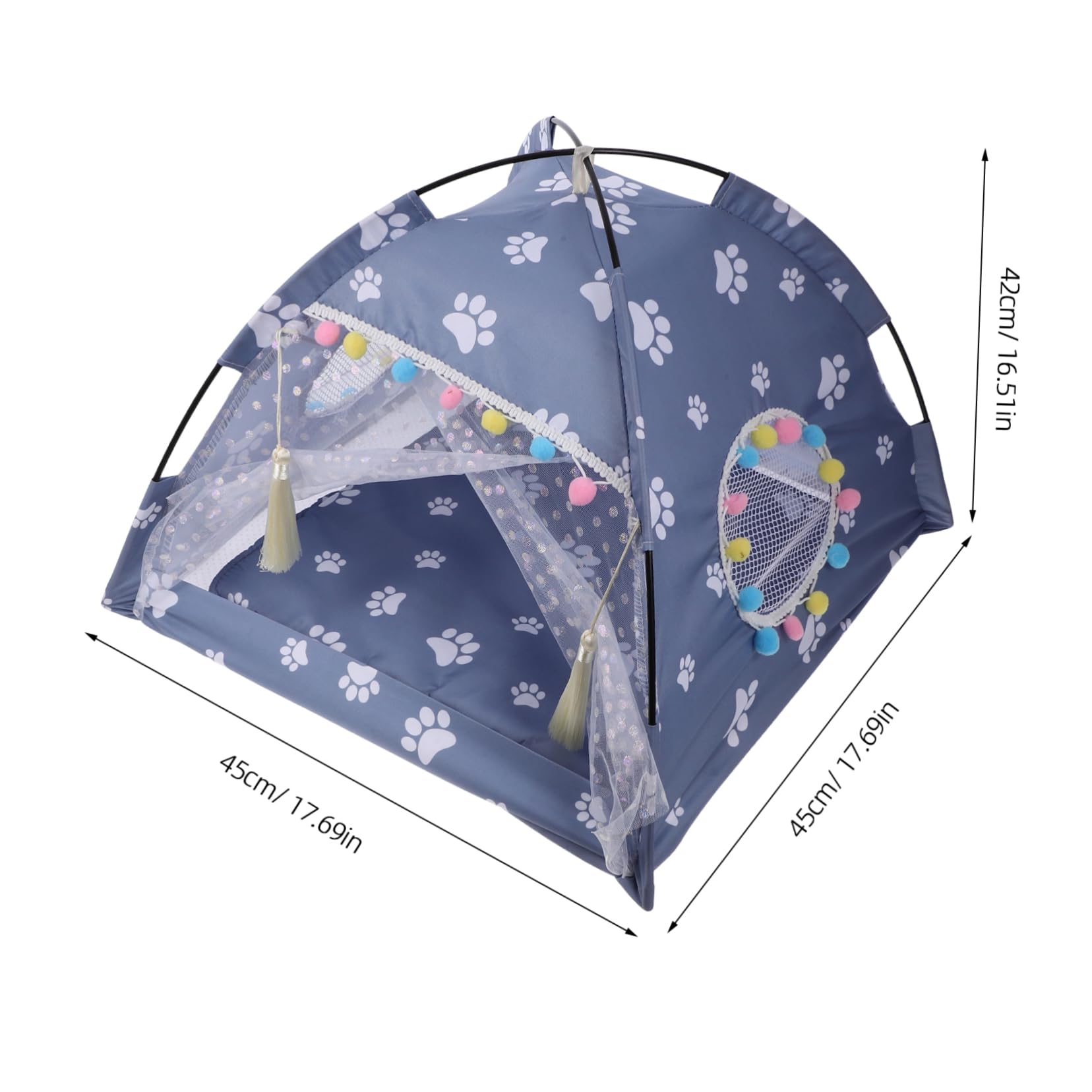 Balacoo Pet Tent - Portable Indoor & Outdoor Play Tent for Cats & Small Dogs - Cozy Teepee Bed for Puppies & Kittens - Perfect for Travel, Camping, and Home Use