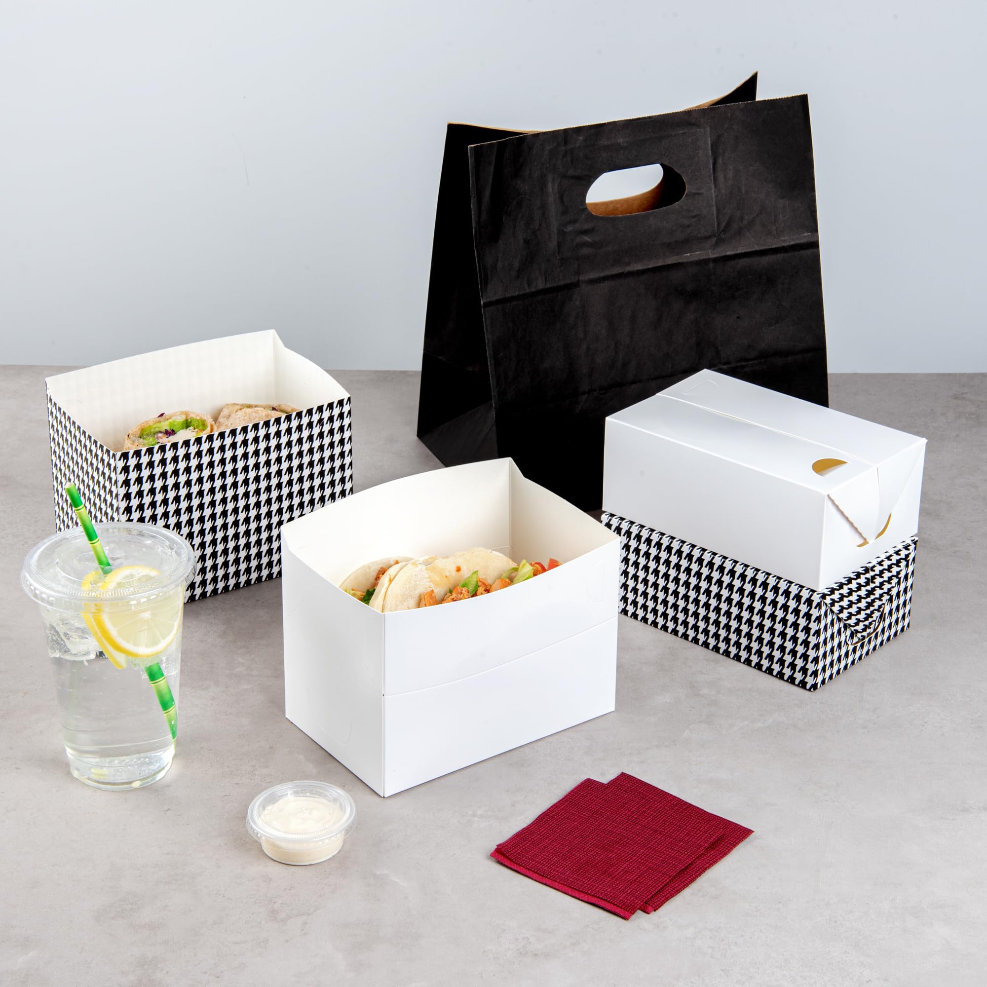 Eco-Friendly 47oz Disposable Takeout Containers - 100 Pack White Rectangle To-Go Food Boxes with Fast Top Closure | Greaseproof & Leak-Resistant | Perfect for Burgers, Fried Chicken, Picnics & Catering Events