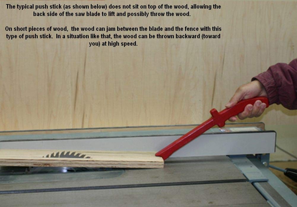 Original Power Hands Safety Push Stick for Router Table Saw – Made in USA | Durable Woodworking Tool for Precise Cuts & Enhanced Workshop Safety