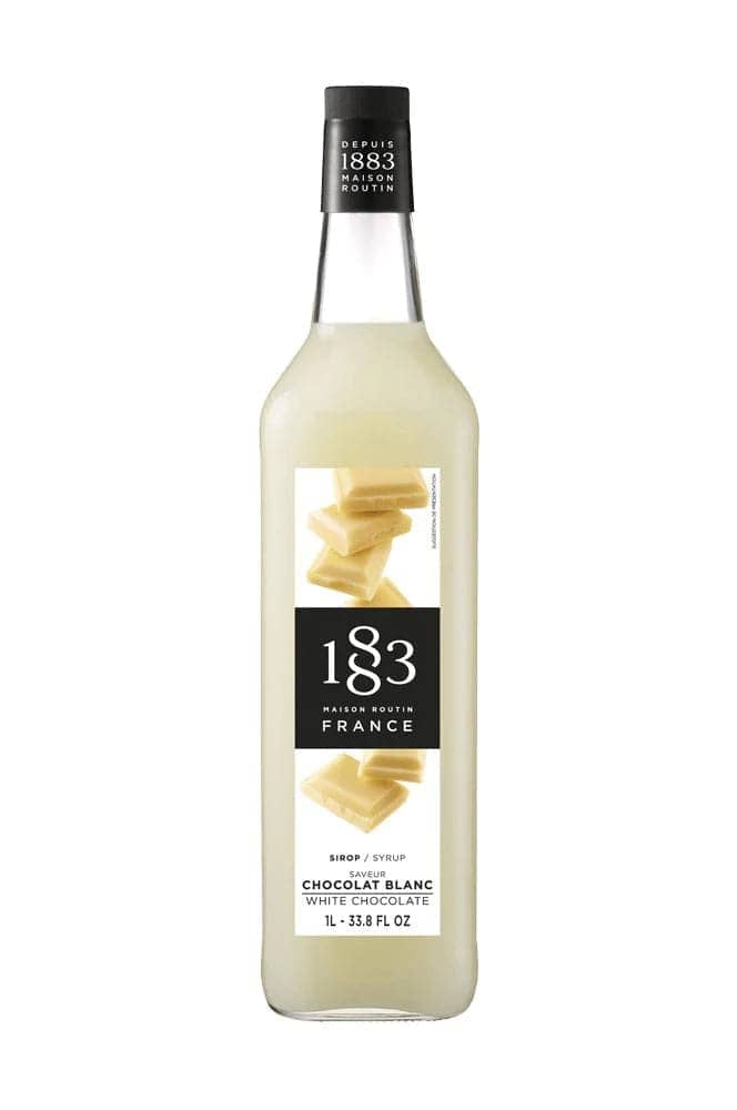 1883 White Chocolate Syrup - 1L Premium Glass Bottle for Desserts, Coffee & Baking | Gourmet Topping for Ice Cream, Pancakes & Hot Drinks