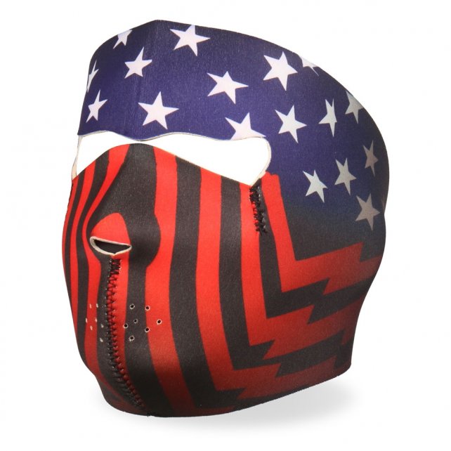 Hot Leathers Stars & Bars Neoprene Face Mask - Patriotic American Flag Design for Motorcycle Riding, Outdoor Sports & Everyday Protection