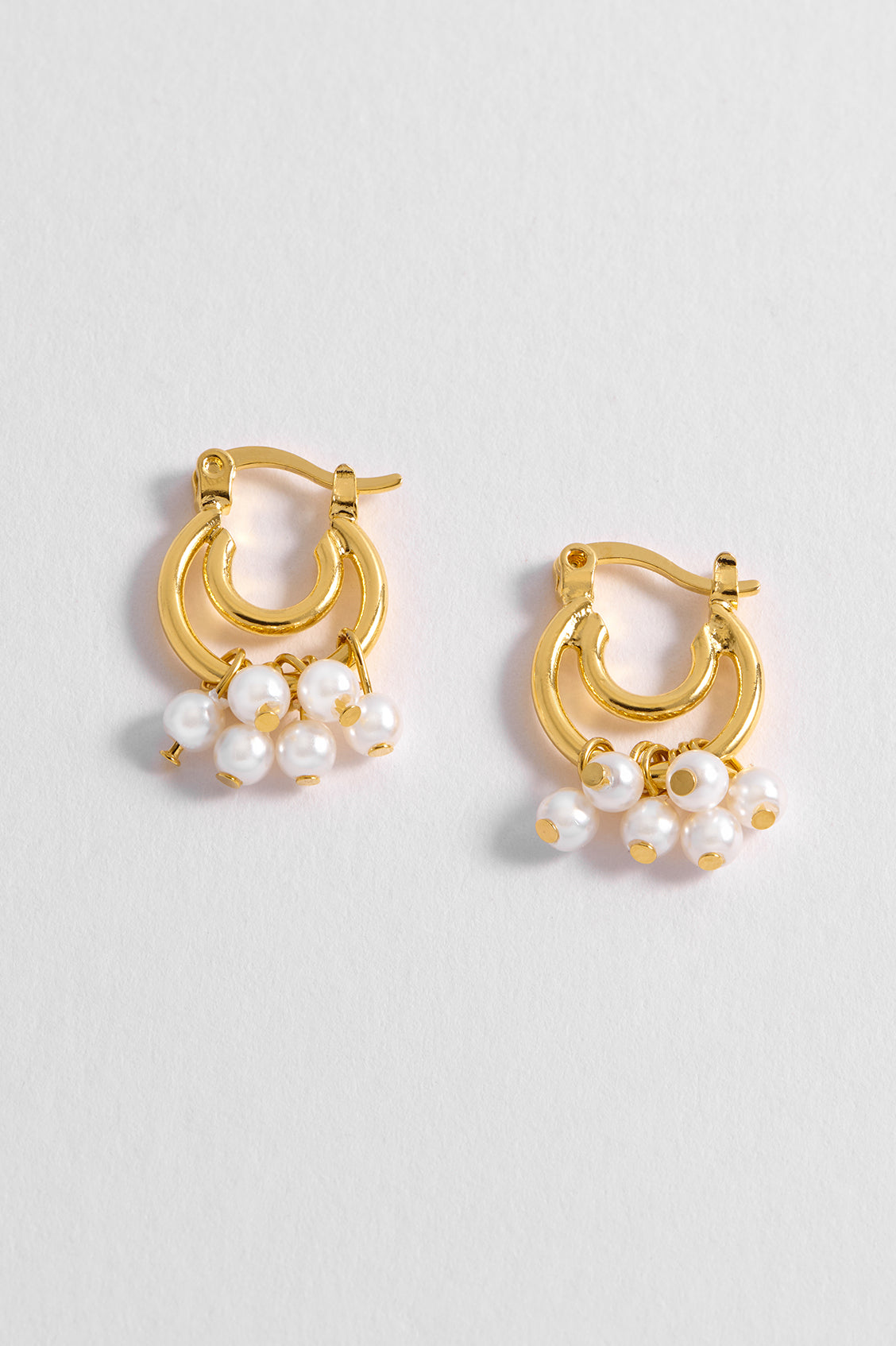 Elegant Pearl Double Hoop Earrings for Women - 925 Sterling Silver Fashion Jewelry - Perfect for Weddings, Parties & Everyday Wear