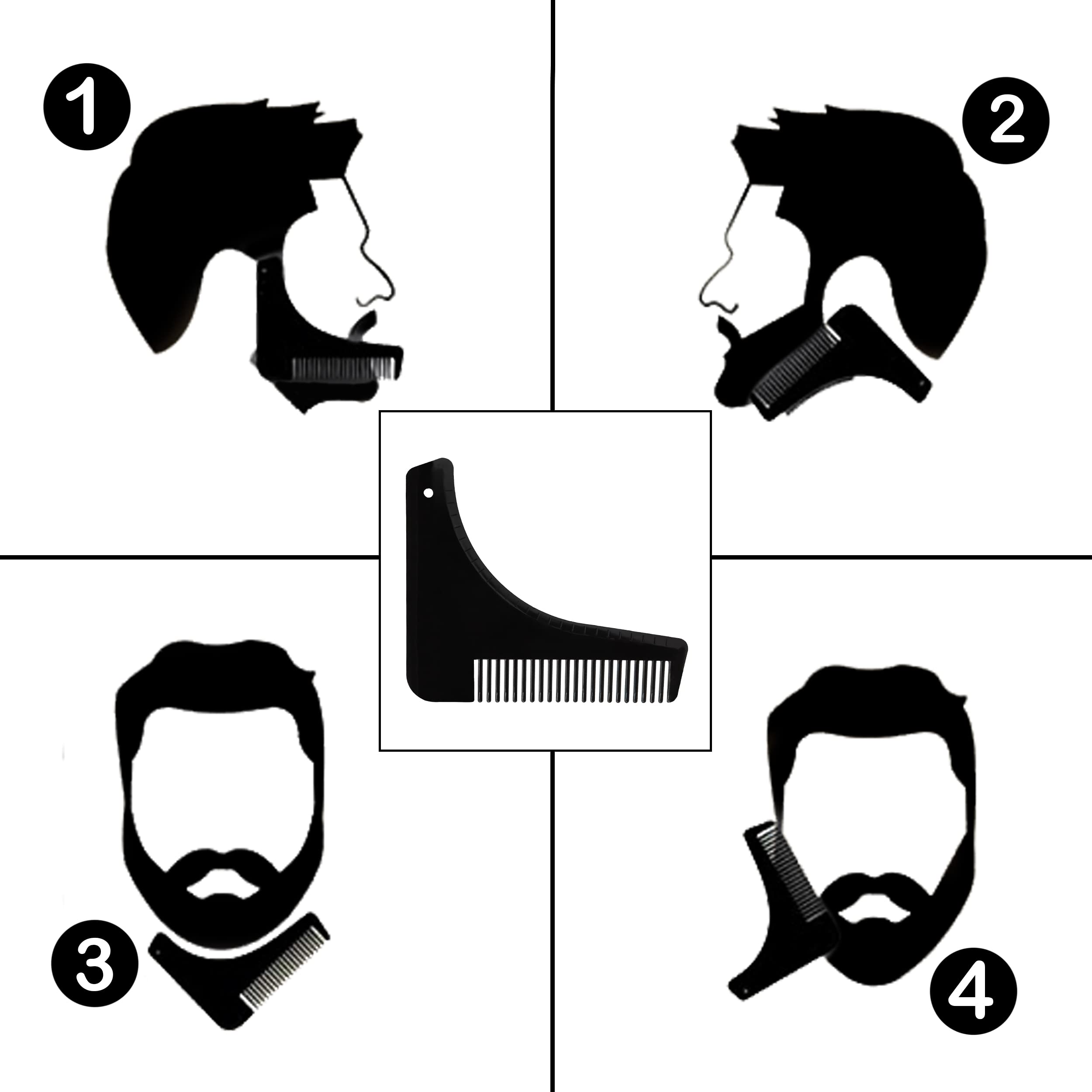 MAPPERZ Professional Beard Shaper Kit for Men - Precision Beard Trimming Tool with Comb for Home & Salon Use (Black) | Perfect for Grooming, Styling & Maintaining Facial Hair