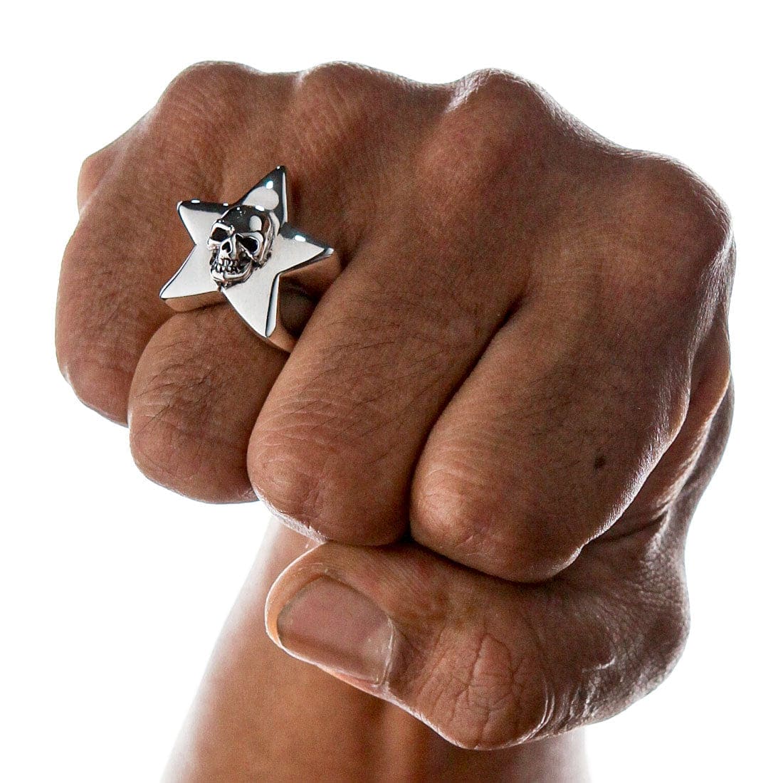 Gothic Star Skull Sterling Silver Ring for Men & Women - Punk Rock Jewelry, Edgy Fashion Accessory for Halloween, Parties & Everyday Wear