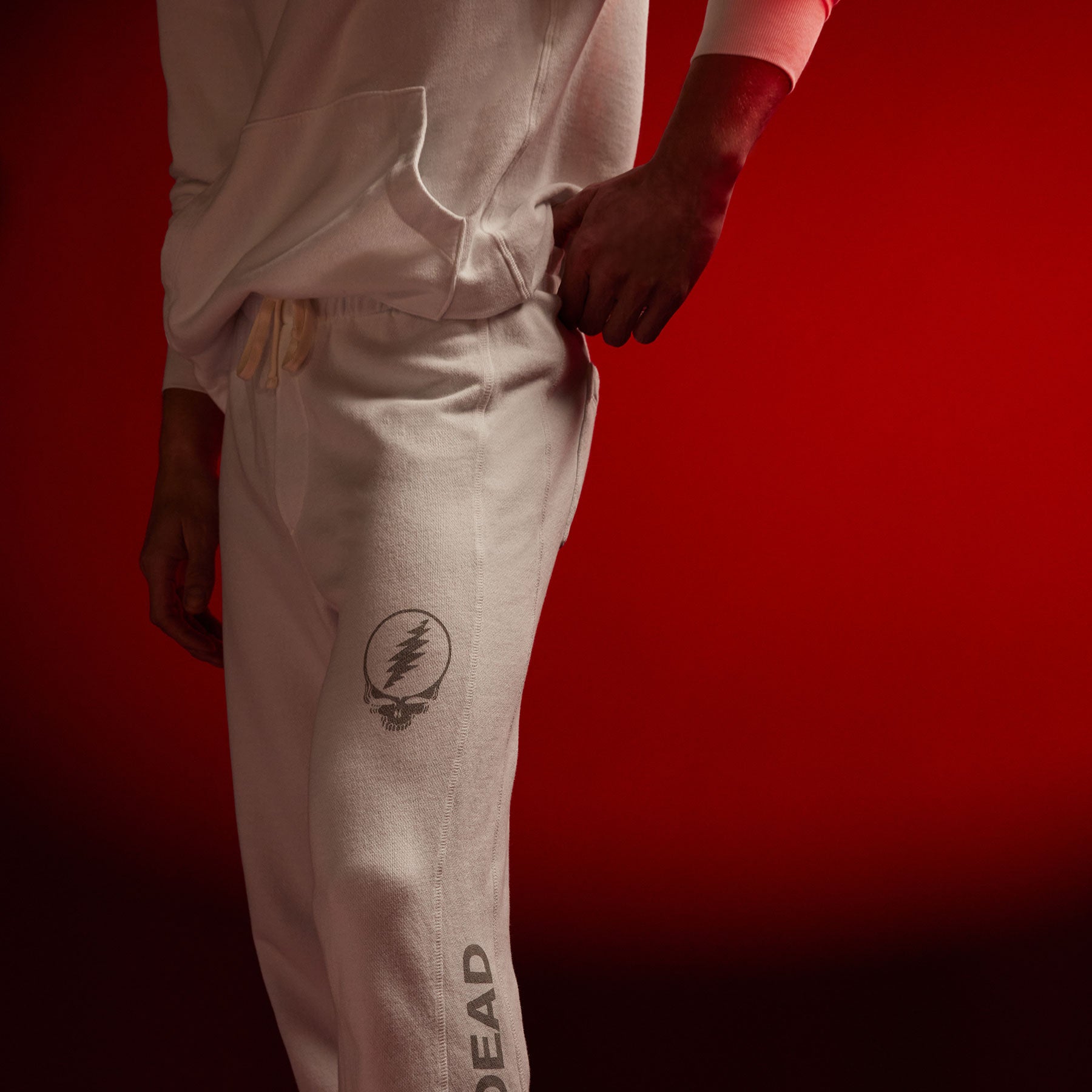 Grateful Dead Sweatpants for Men & Women - Comfortable White & Grey Joggers for Casual Wear, Lounge, and Yoga