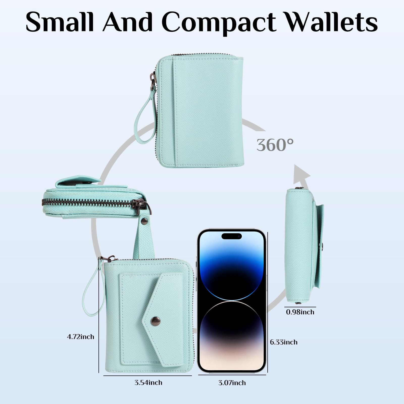 Genuine Leather RFID Blocking Bifold Wallet for Women with Zipper, ID Window & Coin Pocket - Secure Travel & Everyday Use