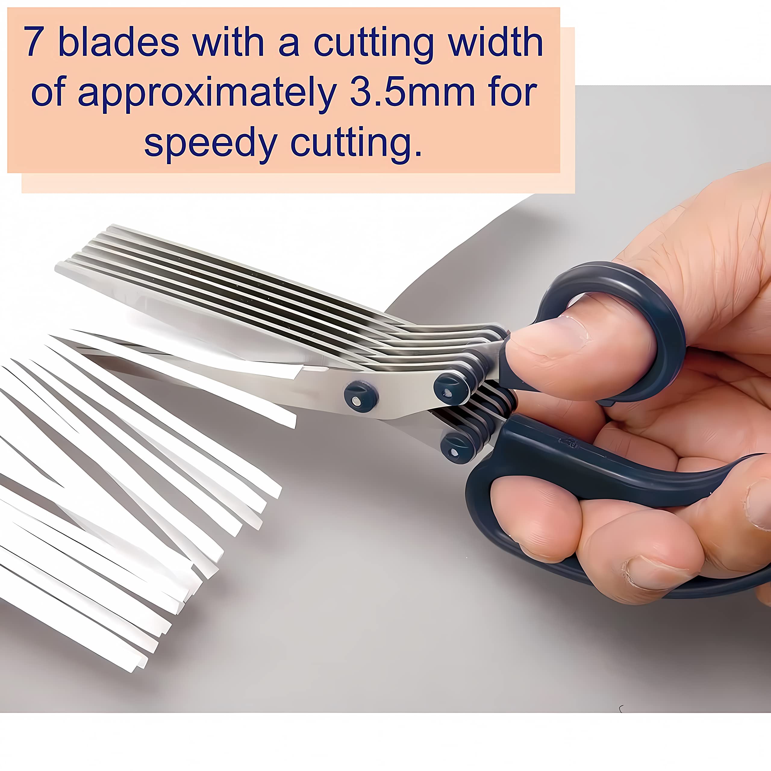 Sun-Star 7-Blade Shredder Scissors - 200mm Black Japanese Import - Perfect for Paper Crafting, Document Shredding & Office Use
