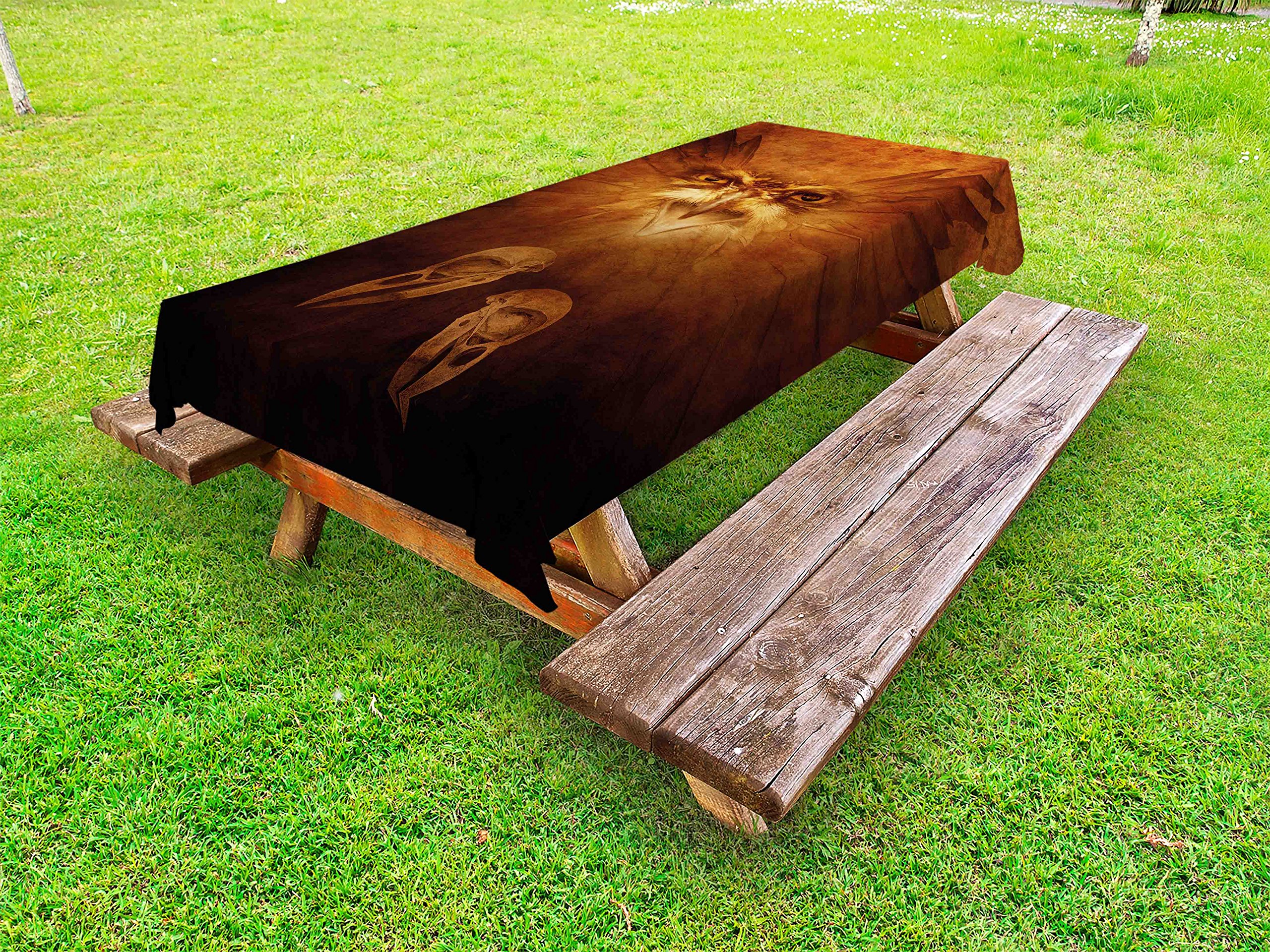 Ambesonne Hawk Eagle Bird Print Outdoor Tablecloth - 58