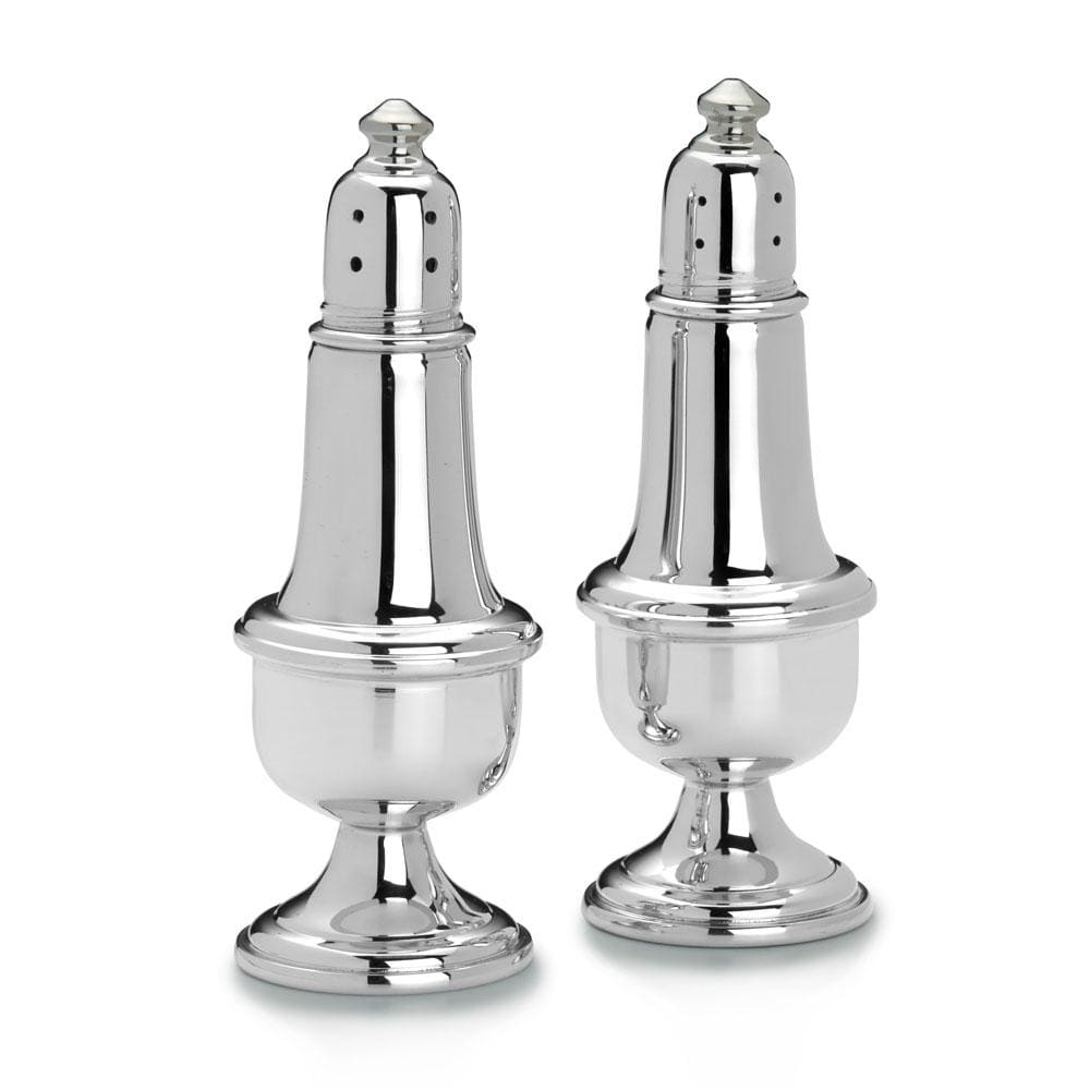 Elegant Pewter Salt and Pepper Shaker Set - Vintage Style Dining Table Condiment Dispenser for Home, Kitchen & Restaurant Use