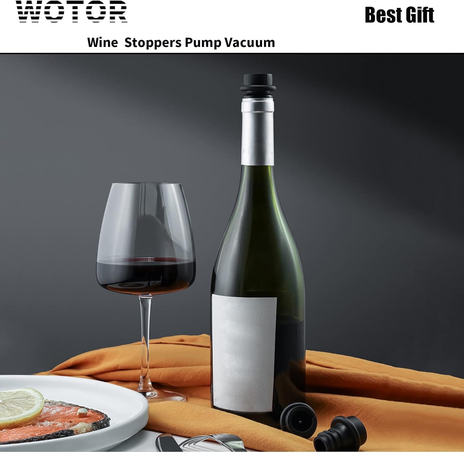 Premium Vacuum Wine Stoppers - 12 Pack Silicone Wine Savers & Preservers, Reusable Bottle Sealers to Keep Wine Fresh (Black) - Perfect for Parties, Gifts & Home Bars