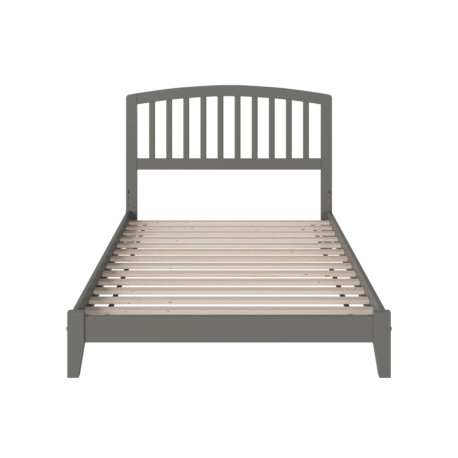 AFI Richmond Full Platform Bed Frame with USB Charging Ports - Modern Grey Wooden Bed for Small Spaces - Perfect for Apartments, Dorms & Guest Rooms