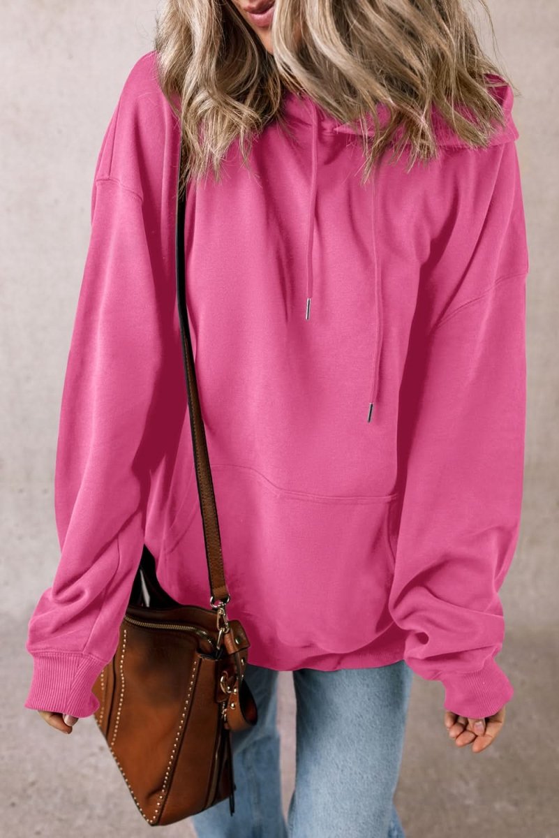 Cozy Fleece Lined Kangaroo Pocket Hoodie with Drawstring - Warm Oversized Sweatshirt for Women & Men | Perfect for Winter, Outdoor Activities & Casual Wear