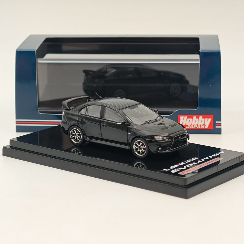 1/64 Mitsubishi Lancer Evolution X Final Edition Diecast Model Car - Phantom Black Pearl - Limited Collector's Edition (HJ642053BBK) | Perfect for Display, Racing Enthusiasts & Japanese Car Model Collections