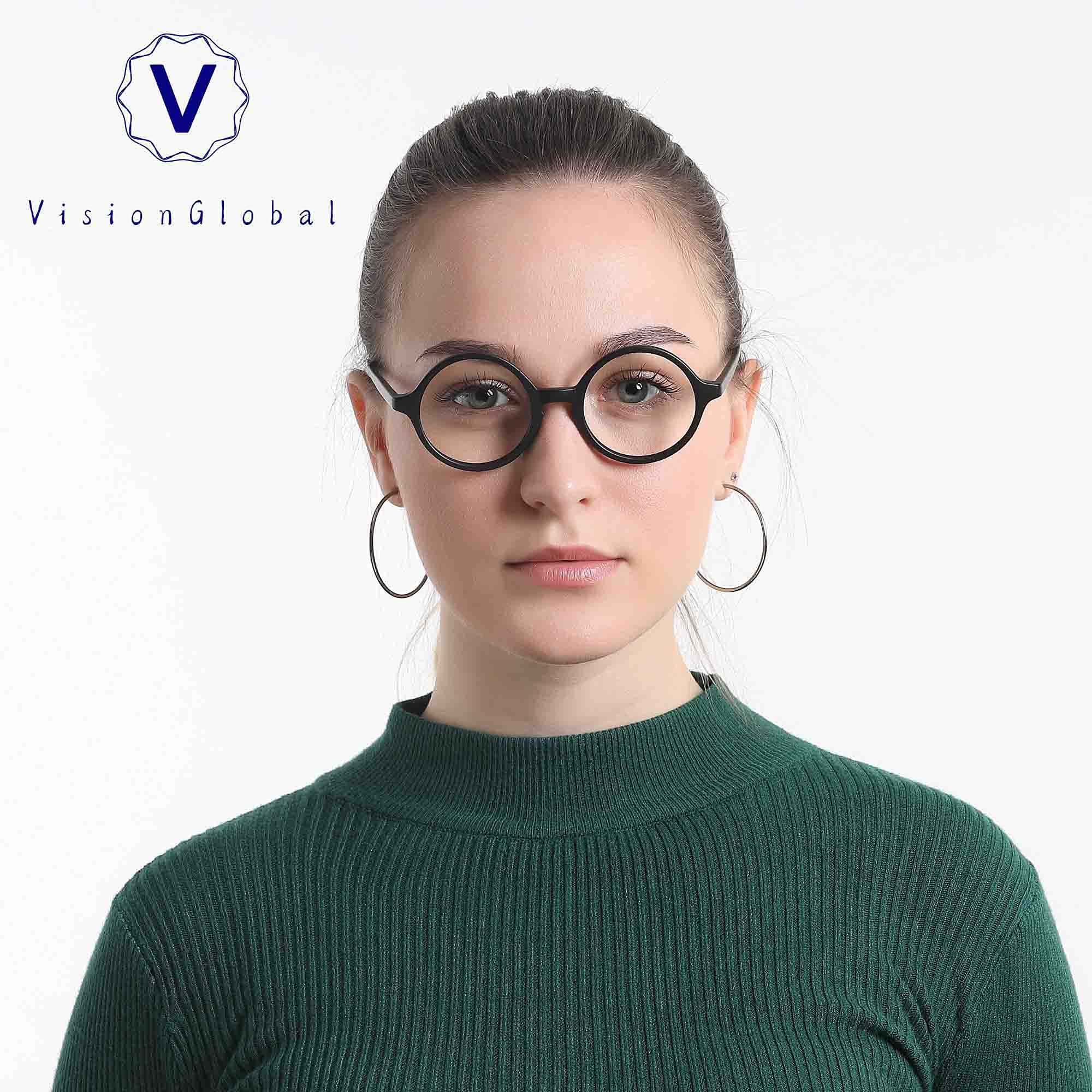 VisionGlobal Blue Light Blocking Glasses for Women & Men - Anti Eyestrain Computer Reading Glasses with Stylish Oval Frame & Anti Glare Coating - Perfect for Office Work, Gaming & Digital Screen Use