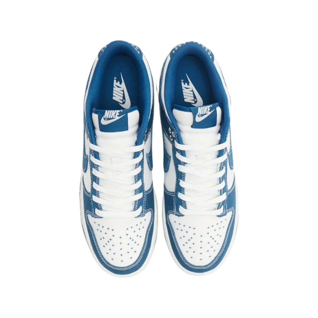Nike Dunk Low Special Edition Sashiko Summit White Industrial Blue - Limited Edition Sneakers for Men & Women | Perfect for Streetwear, Casual Outfits & Sneaker Collectors