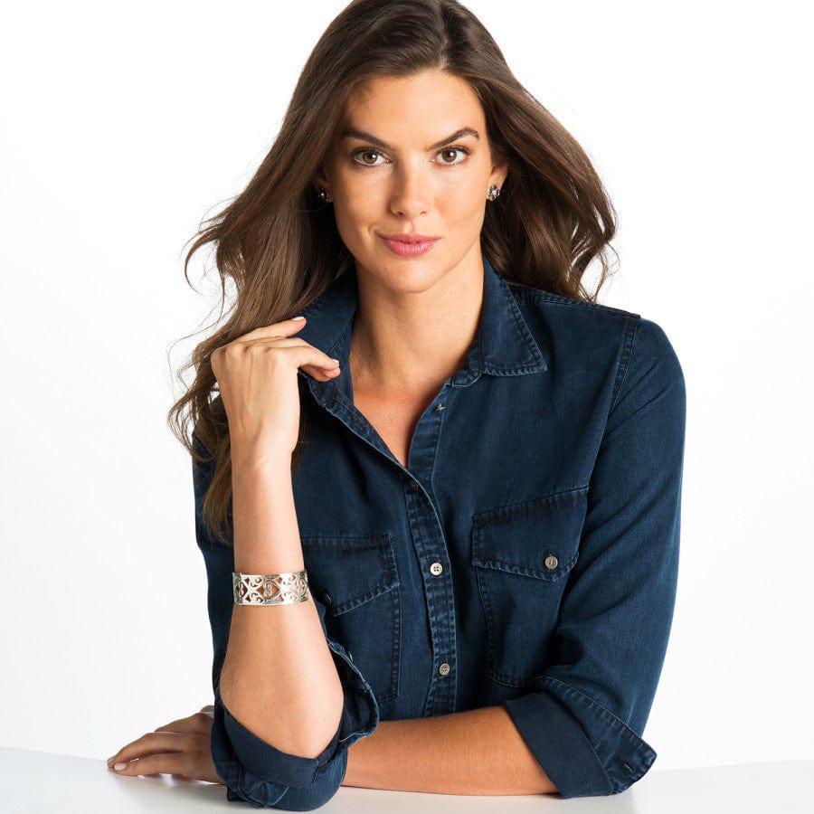 Christo Madrid Narrow Cuff Bracelet for Women - Elegant Silver Bangle with Adjustable Fit - Perfect for Everyday Wear, Office & Special Occasions