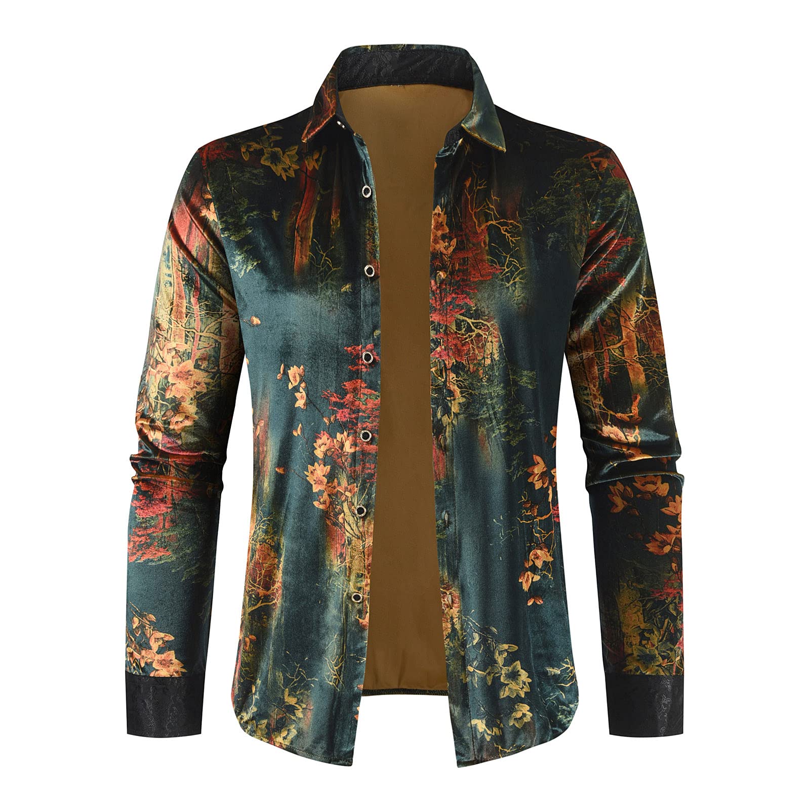 YHAIOGS Men's Long Sleeve Casual Shirts - Fashion Printed Top Blouse for Autumn & Winter | Office, Dating, Party & Everyday Wear