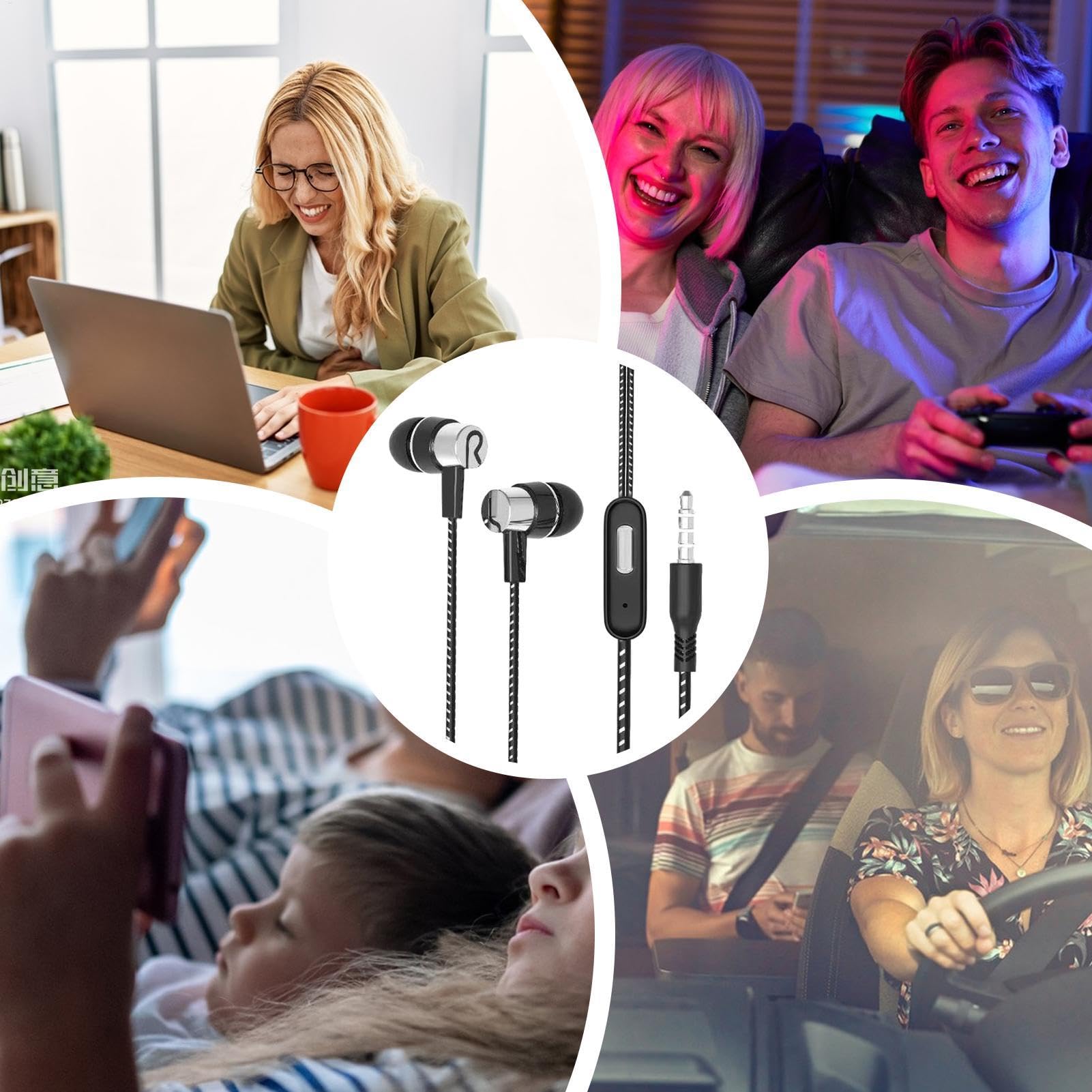 High-Fidelity Stereo Wired Earbuds with Mic - In-Ear Headphones for Music, Podcasts & Calls | Noise Isolating Sports Earphones for Running, Gym & Workout | Comfortable Secure Fit for Active Lifestyle