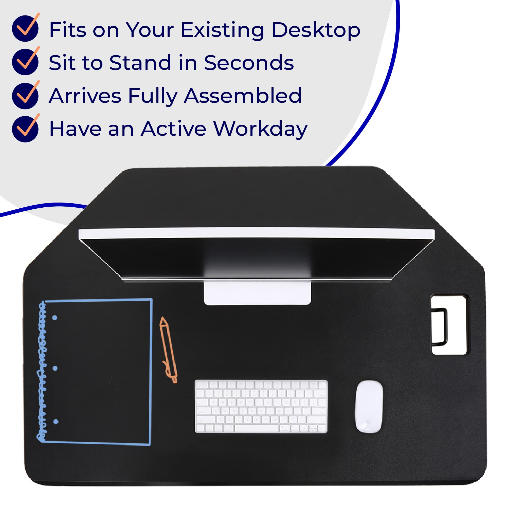 Stand Steady X-Elite Pro Adjustable Standing Desk Converter - 40