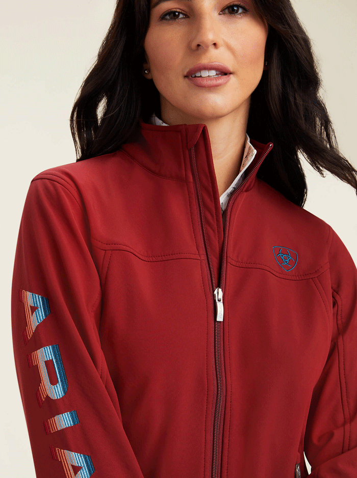 Ariat Women's New Team Softshell Jacket - Red 10041280 | Waterproof Windbreaker for Outdoor Activities & Horseback Riding