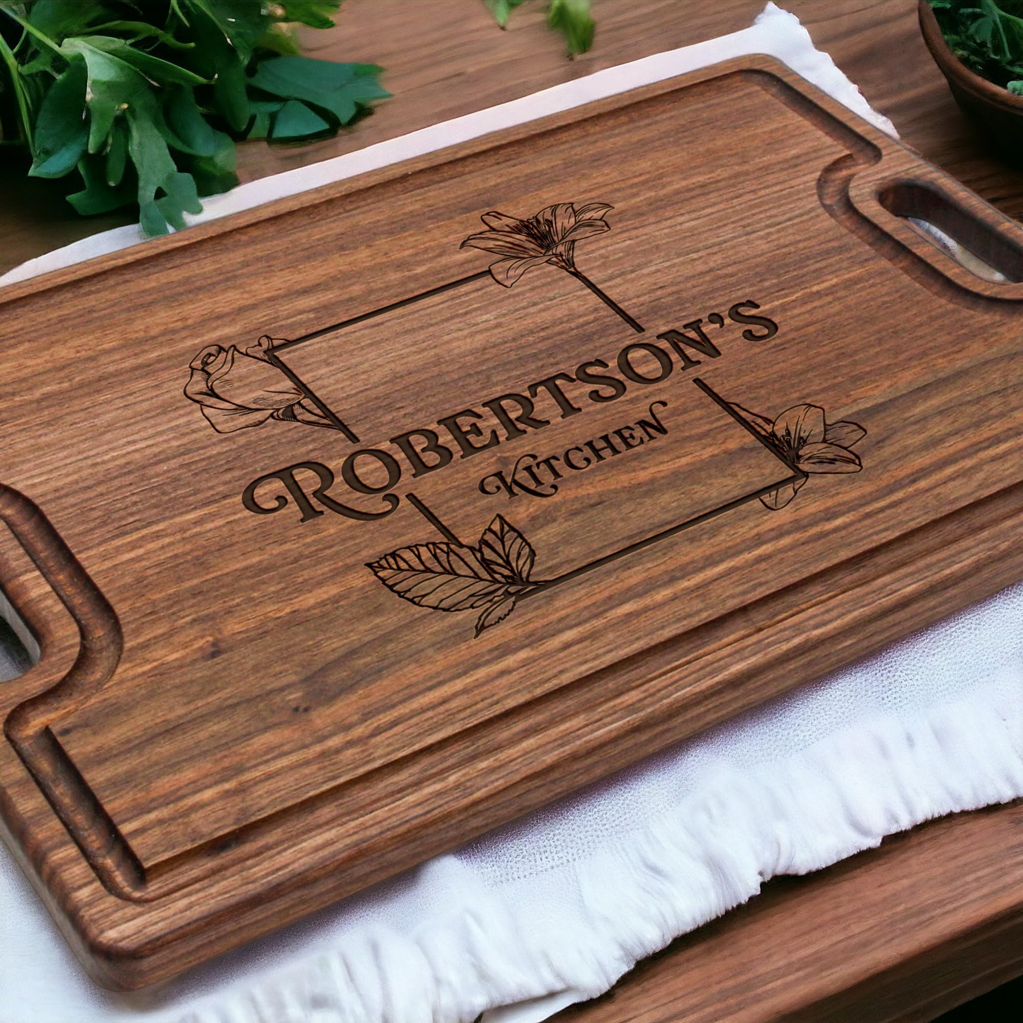 Personalized Cutting Board for Mom, Wife - Custom Laser Engraved Wooden Chopping Board - Handmade in USA - Perfect Mother's Day Gift & Kitchen Essential for Cooking, Baking, Entertaining