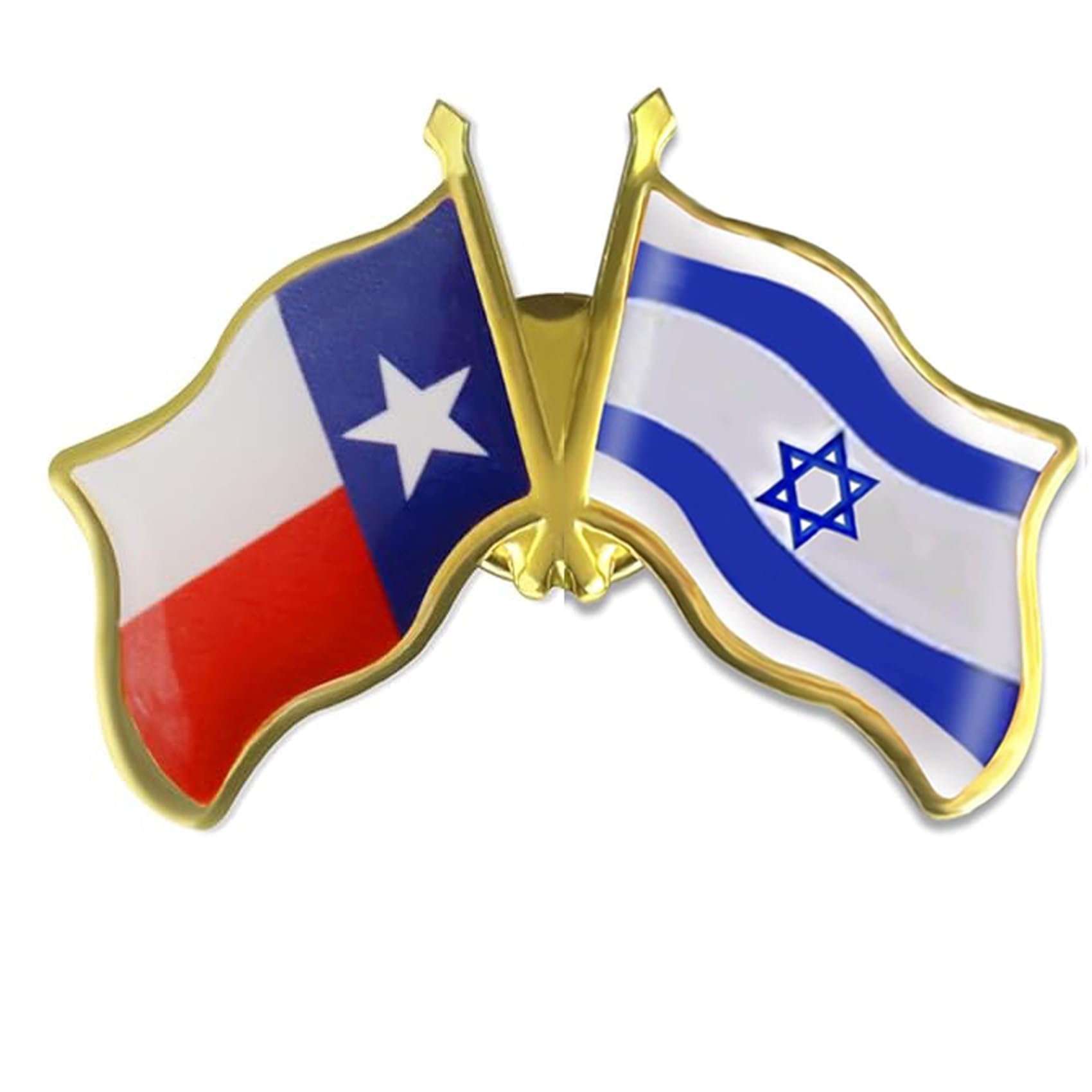 12/24/50/100Pcs Texas & Israel Flag Lapel Pins - Bulk Waving Badge Pins for Travel Souvenirs, Political Events & Patriotic Gifts - US State & Israeli Flags Collection