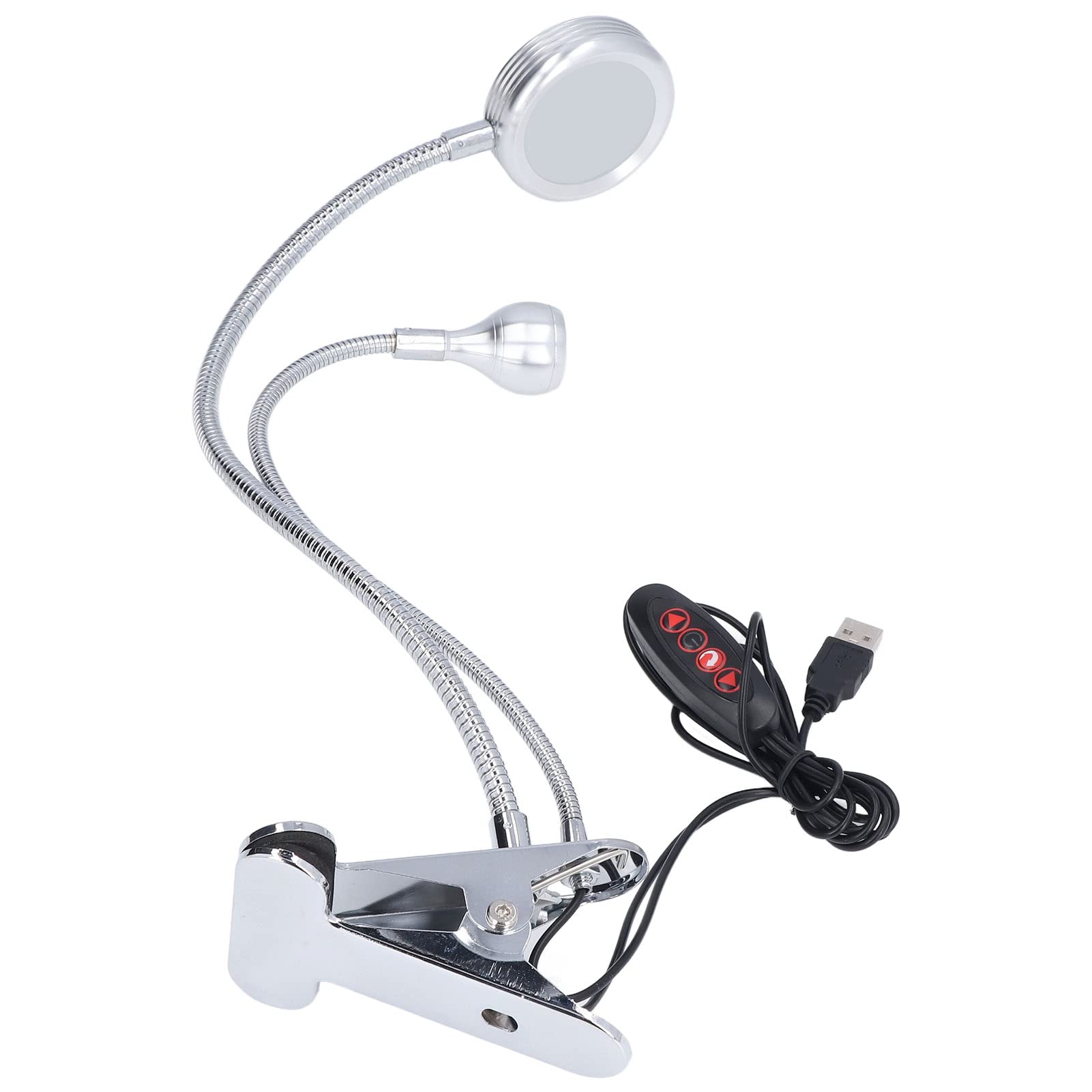 Zerodis Clip On Desk Lamp - Dimmable LED Reading Light with Flexible Gooseneck, USB Powered Night Light for Bed, Study, Office, Computer Work (Black) | Perfect for Reading, Studying, Working & Nighttime Use