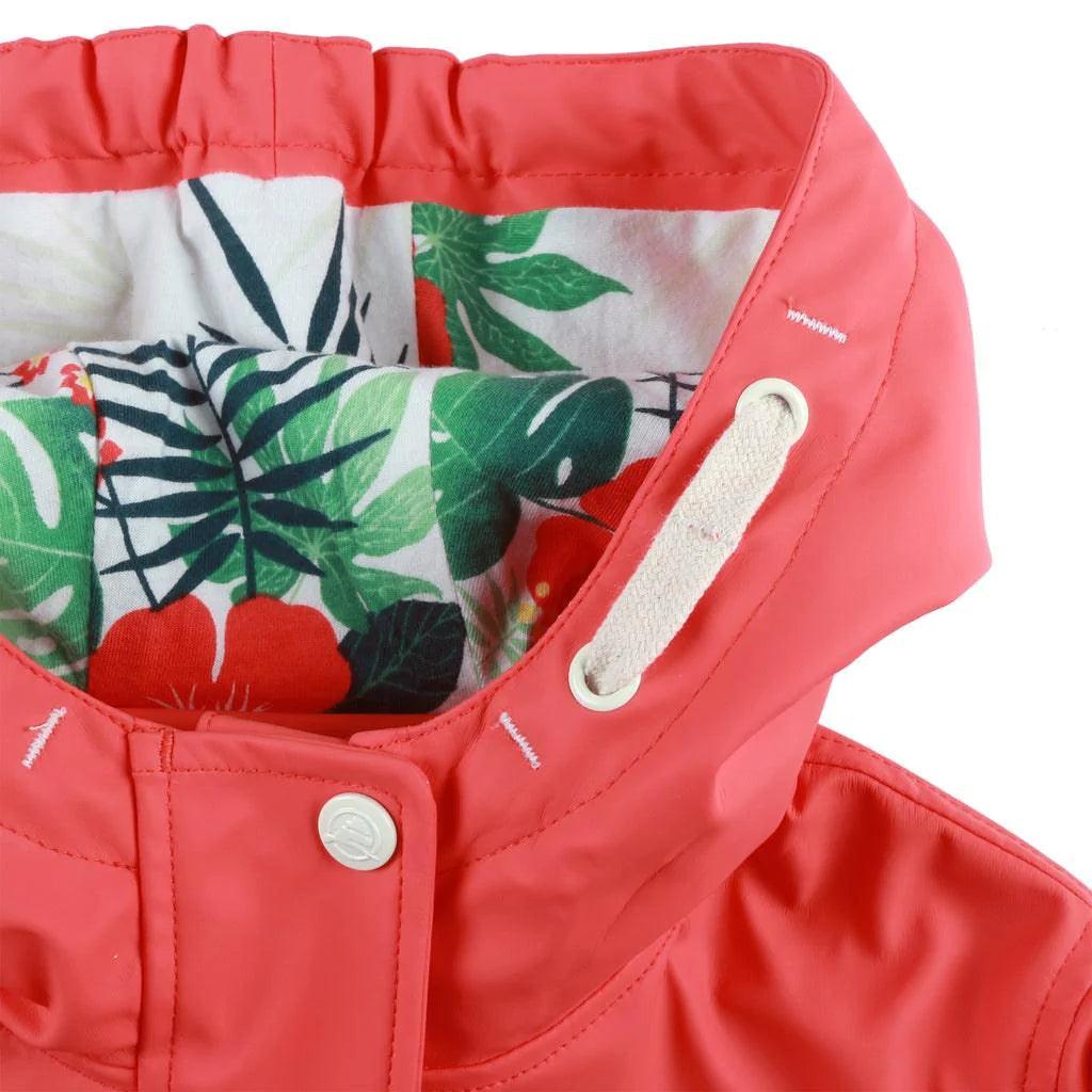 Conifere Blossom Girls Raincoat - Waterproof Kids Rain Jacket with Hood for Outdoor Play, School & Spring Adventures