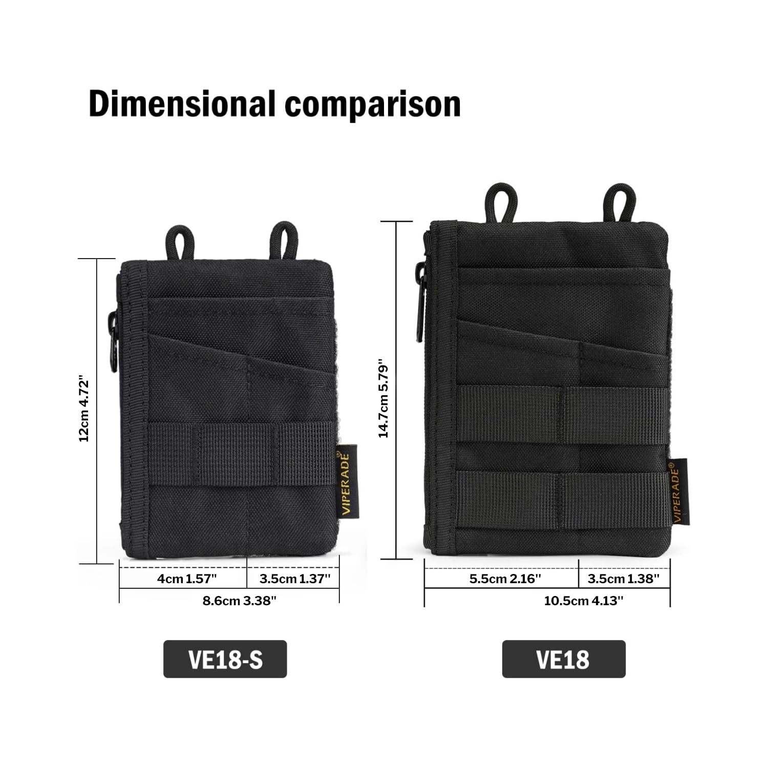 Viperade VE18-S EDC Pouch Mini Pocket Tool Organizer - 6 Pocket Compact Carry Pouch for Men, Multitool & Gear Storage | Perfect for Camping, Hiking & Everyday Carry (EDC) Essentials