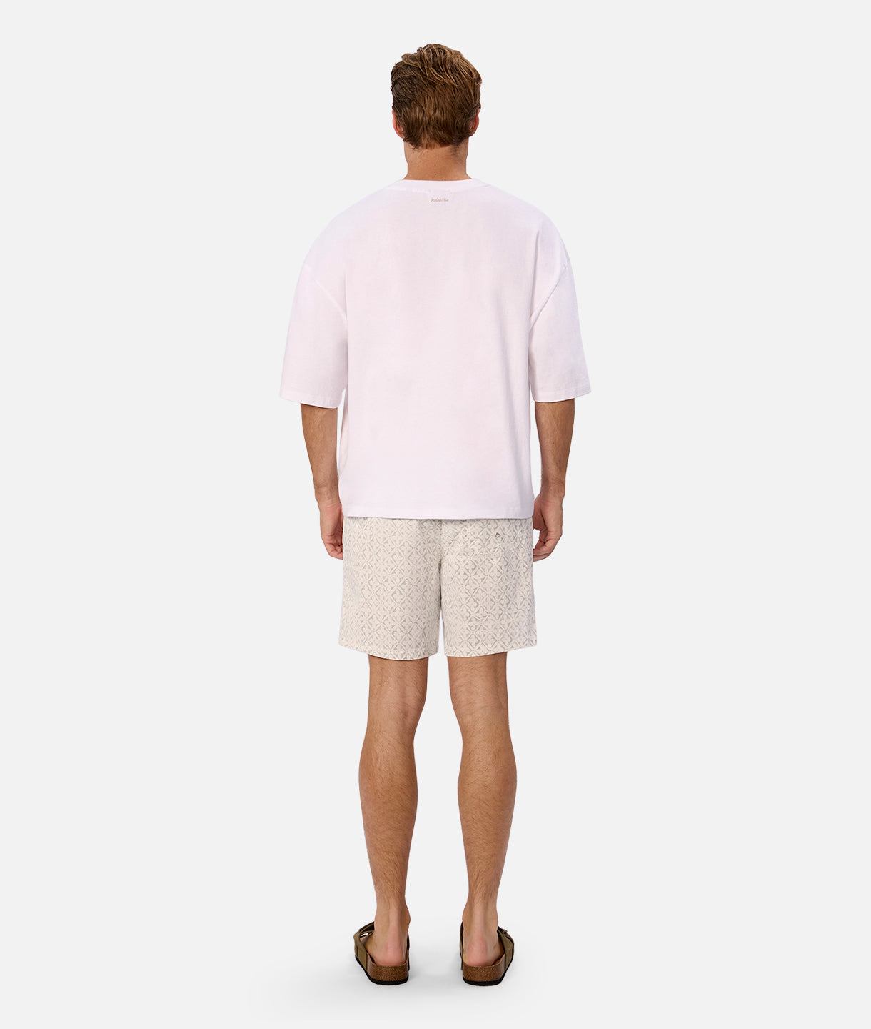 Avila Swim Shorts for Men - Quick-Dry White & Sage Swim Trunks - Perfect for Beach, Pool, and Summer Vacations