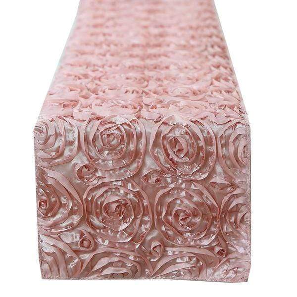 Elegant Satin Ribbon Roses Table Runner for Wedding Decor, Party Centerpiece, and Home Dining Table Decoration