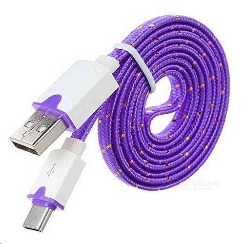 Premium 3FT Purple Braided USB-C Charging Cable - Fast Charging & Durable for Samsung Galaxy A12, A13, A14 | Perfect for Home, Office & Travel Use