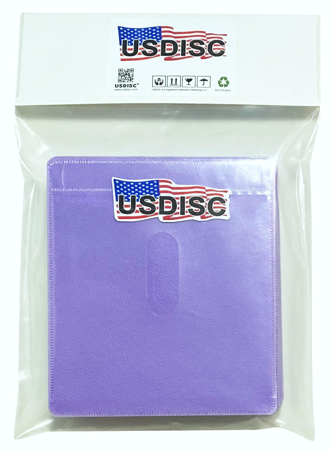 Double-Sided 2 Disc Plastic Sleeves - Purple (600 Pack) for DVD/CD Storage