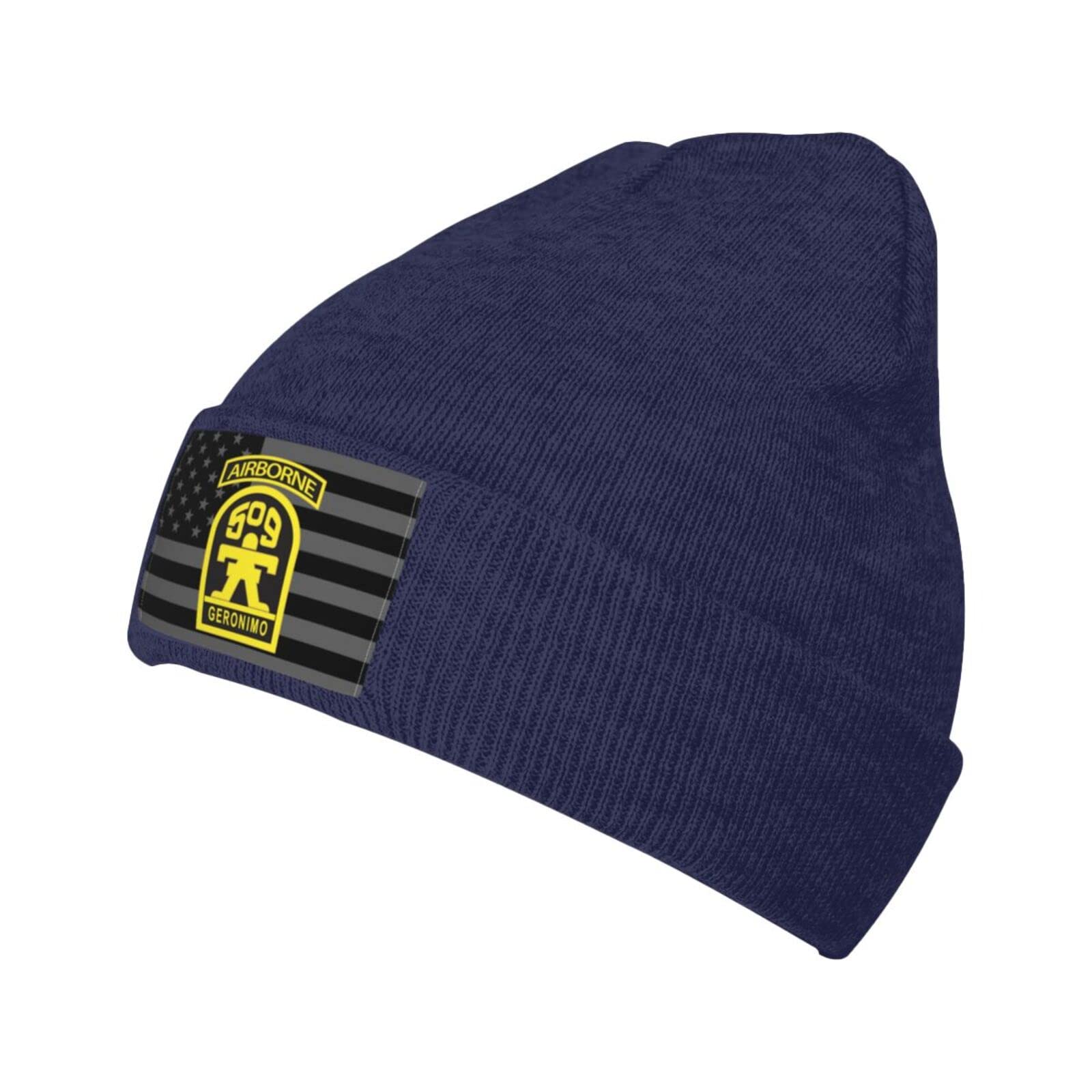 YESBTX US Army 509th Geronimo Airborne Knit Beanie - Unisex Winter Skull Cap for Men & Women - Warm Slouchy Hat for Skiing, Snowboarding & Outdoor Activities