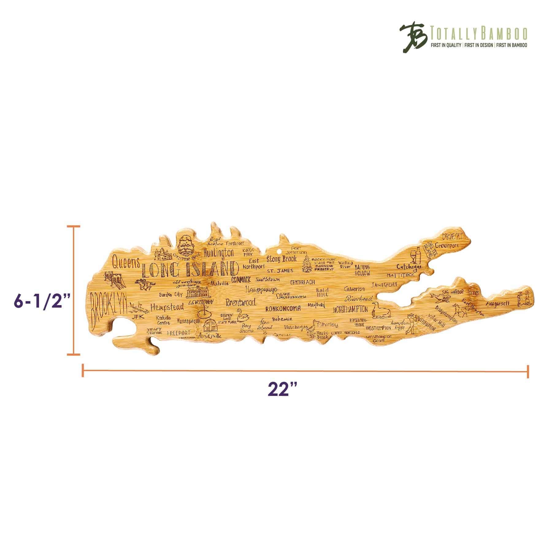 Premium Long Island Themed Wooden Cutting Board - 22 x 6.5 Inches - Perfect for Kitchen Prep, Charcuterie Boards & Home Decor Gifts