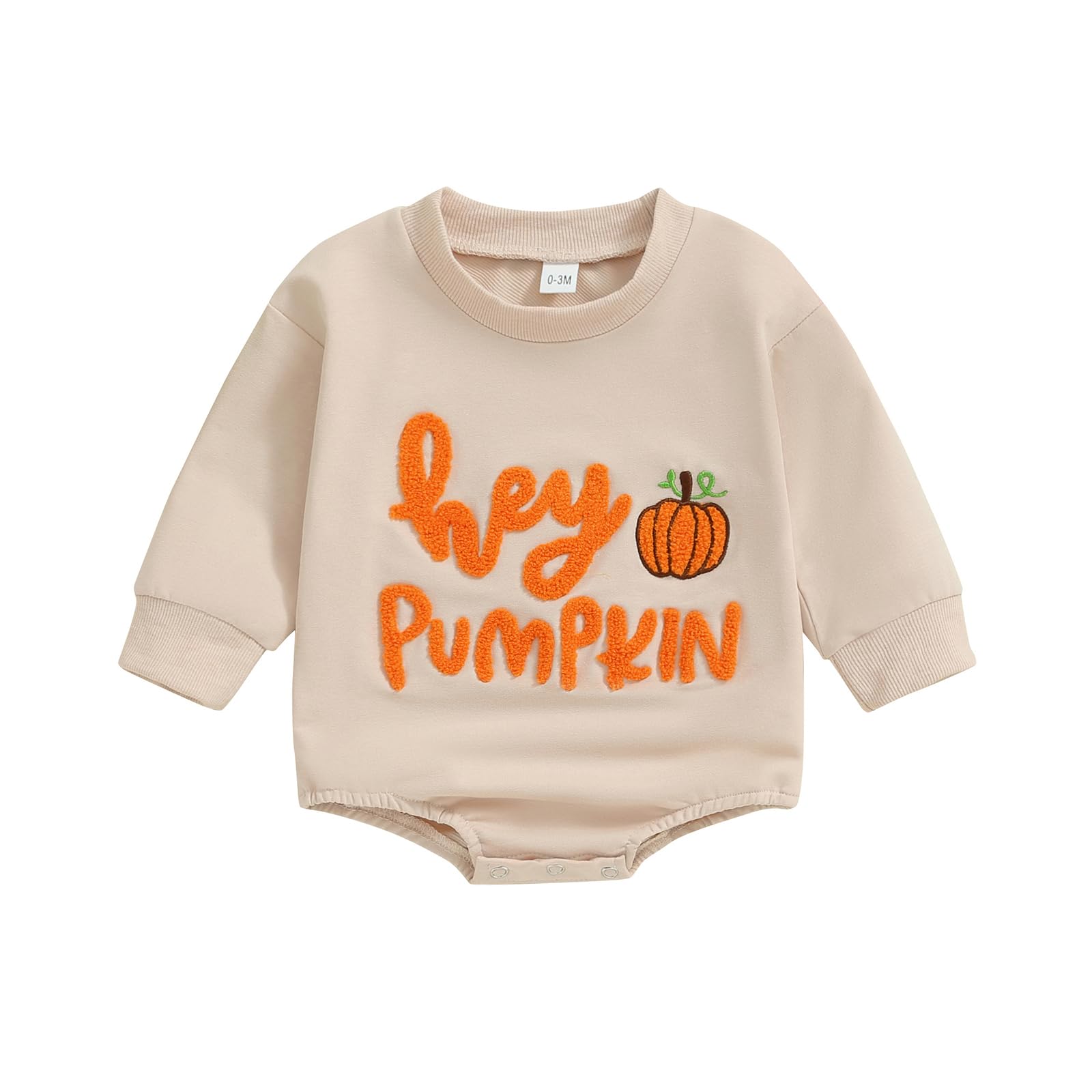 Adorable Halloween Baby Outfit - Pumpkin Ghost Long Sleeve Romper for Newborn Girls & Boys | Cozy Fall Bodysuit for Trick-or-Treating & Photo Shoots