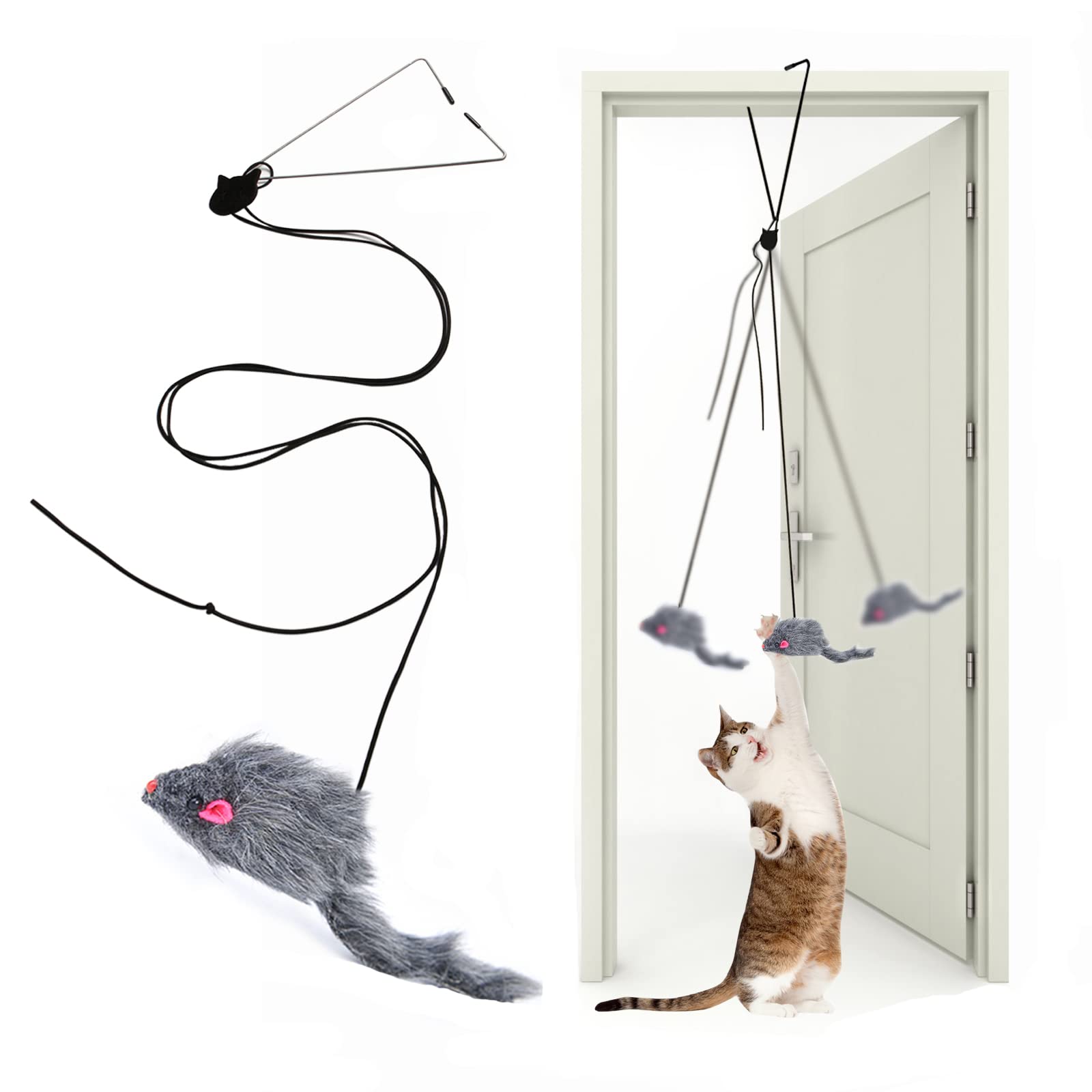 Kalimdor Interactive Cat Feather Toys - Retractable Teaser Wand for Indoor Cats & Kittens | Fun Chase Exercise & Mental Stimulation Play (1 Pack) | Perfect for Playtime, Training & Bonding with Your Feline Friend
