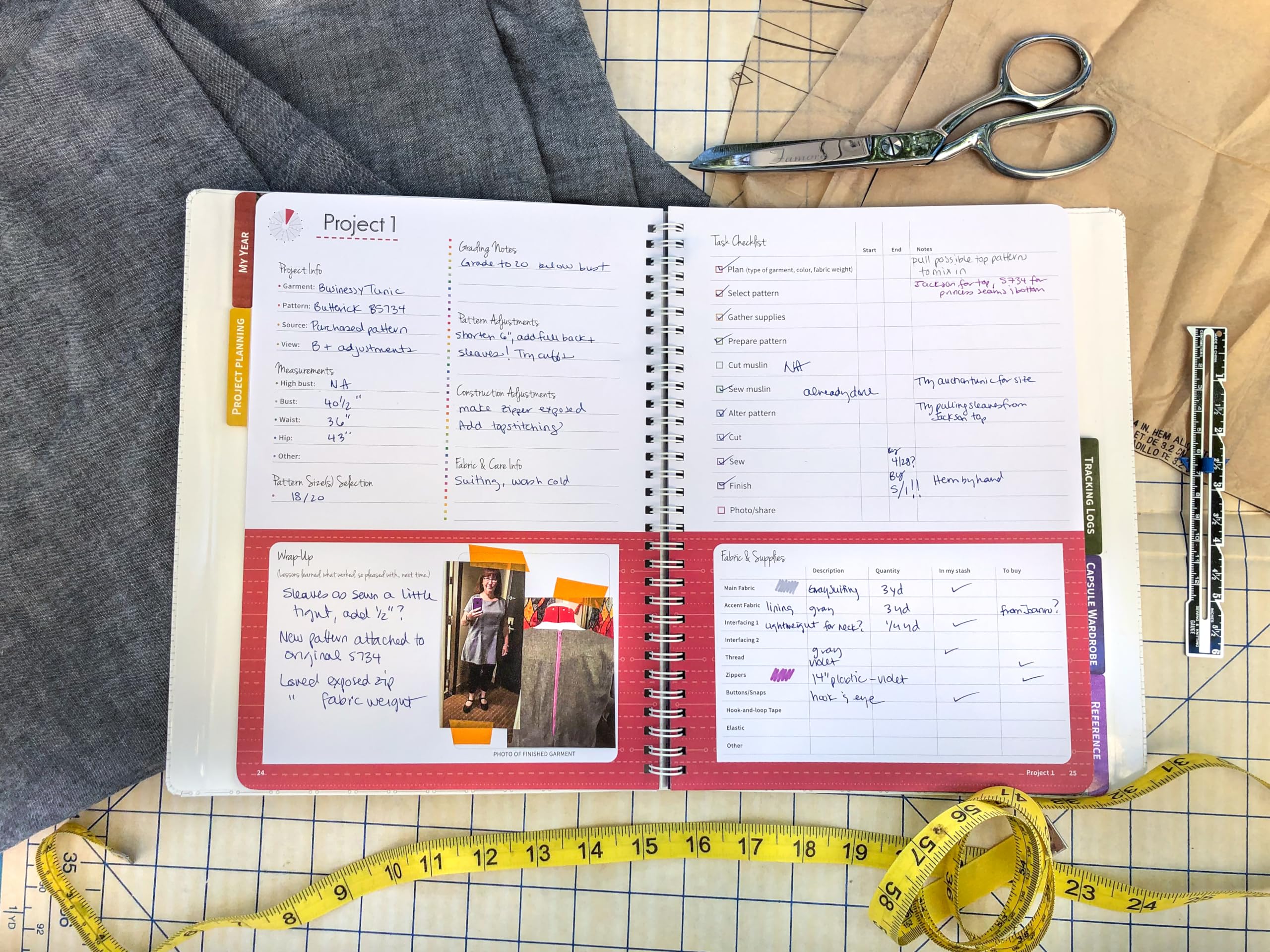 Garment Maker's Project Planner - Ultimate Dream, Plan & Organize Tool for 12 Sewing Projects | Perfect for DIY Fashion Designers & Craft Enthusiasts | Home Studio & Workshop Essential