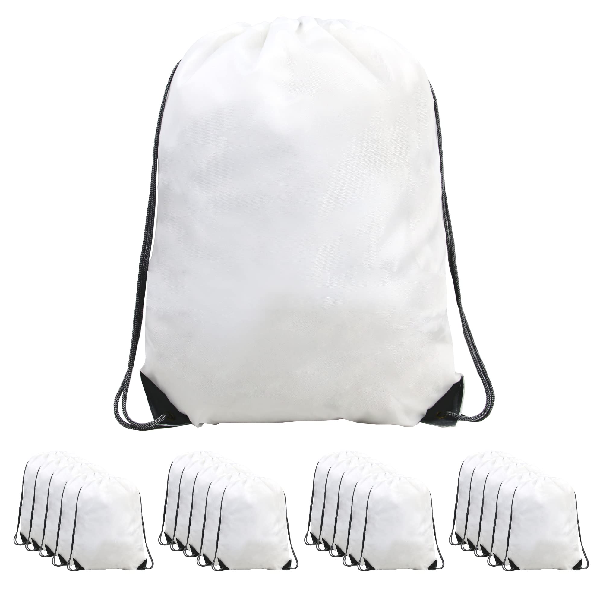 20 Pack Simple Drawstring Backpack Bags - Lightweight Cinch Sack for Gym, Travel, Sports & School - Durable String Bags for Everyday Use