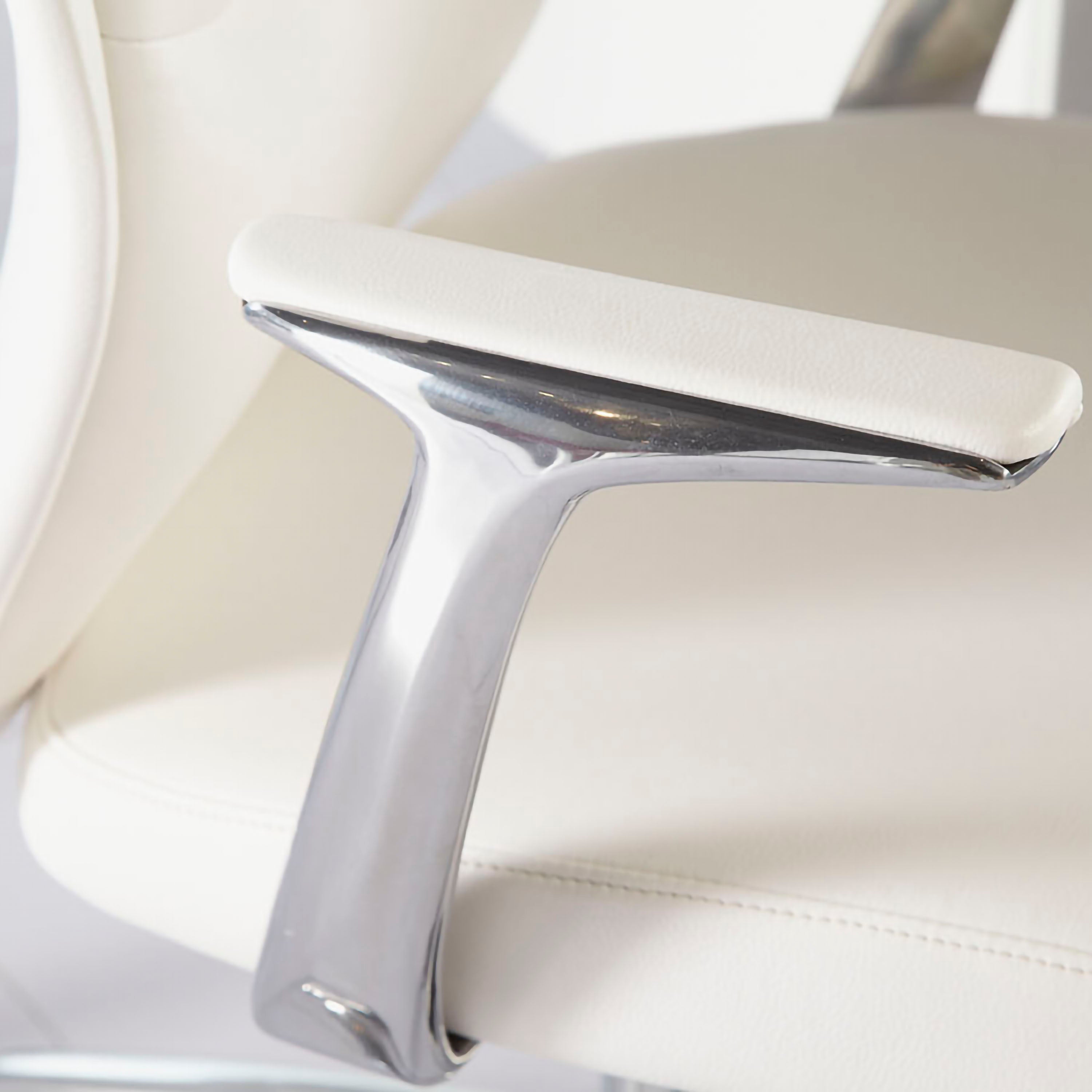 Euro Style Crosby Low Back Office Chair with Polished Aluminum Base - Ergonomic Desk Chair for Home & Office Workspace