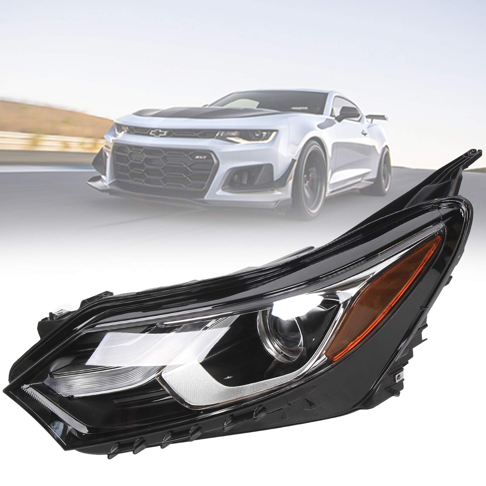 Driver Side Headlight Assembly for Chevy Equinox 2018 2019 2020 - OEM Replacement Halogen LED DRL Chrome Headlamp (Left) - Perfect for Night Driving & Foggy Conditions