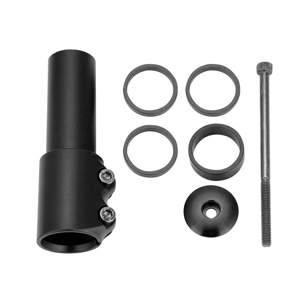 Hapivida 4.7in Aluminum Alloy Bike Stem Riser Handlebar Extender - Black - Compatible with Mountain Bikes & Road Bikes - Perfect for Commuting, Trail Riding & Cycling Adventures