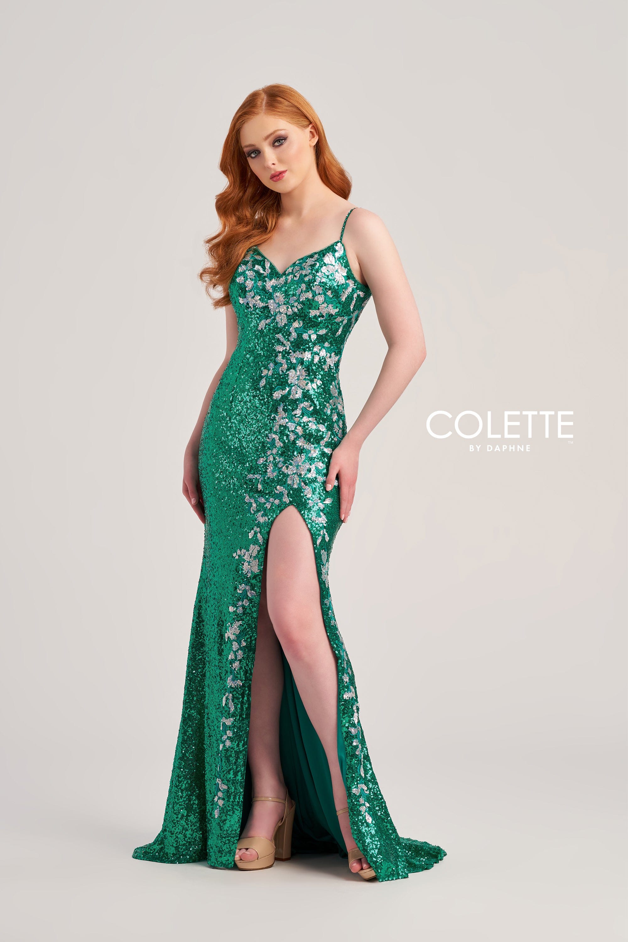 Colette Prom Mermaid Gown - V Neck Sequin Sleeveless Evening Dress Cl5196 | Perfect for Homecoming, Prom Night & Formal Events