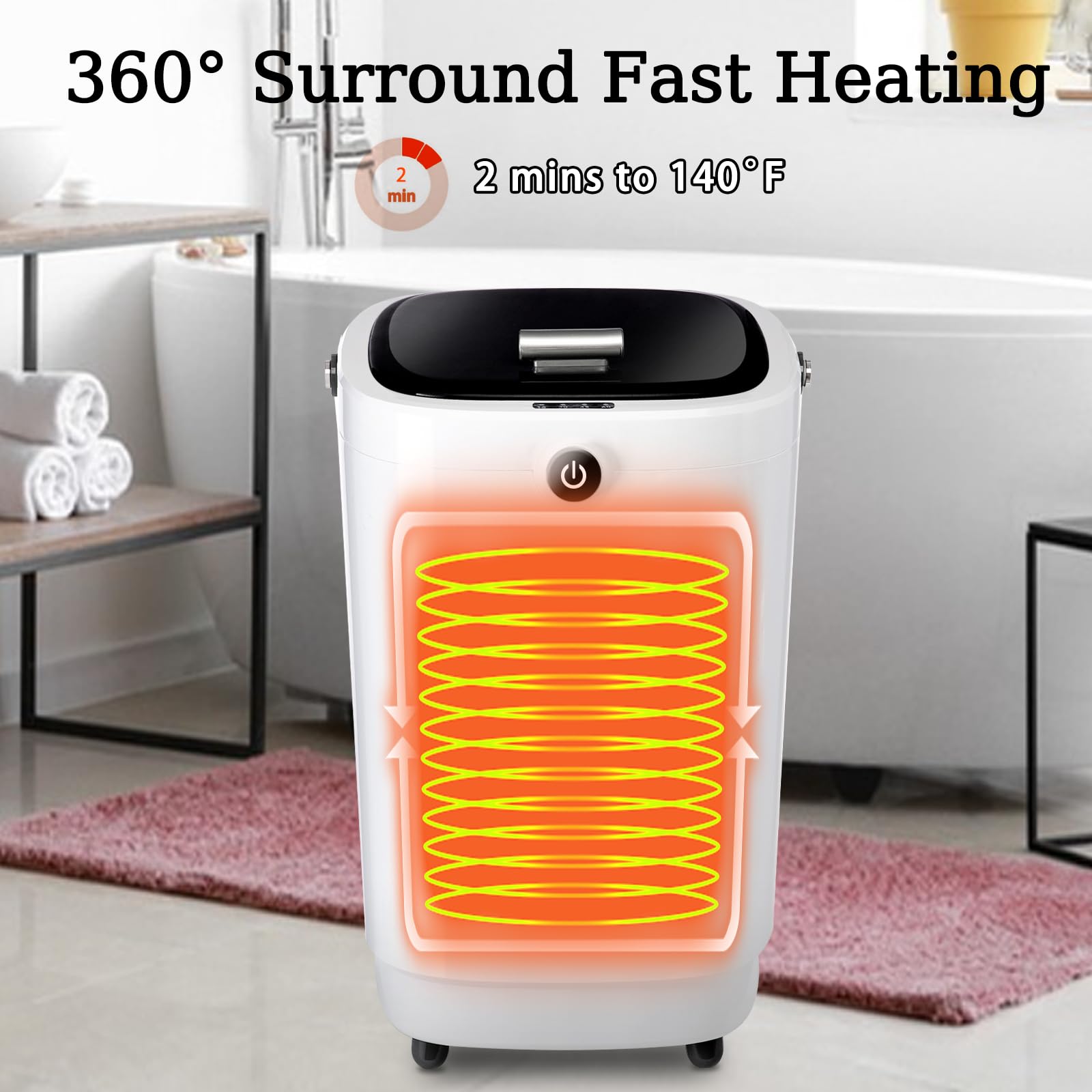 WiFi Smart Towel Warmer 25L Large Capacity - Electric Bathroom Towel Heater with 24H Timer & 3 Heat Settings - Overheat Protection - Holds Two 60
