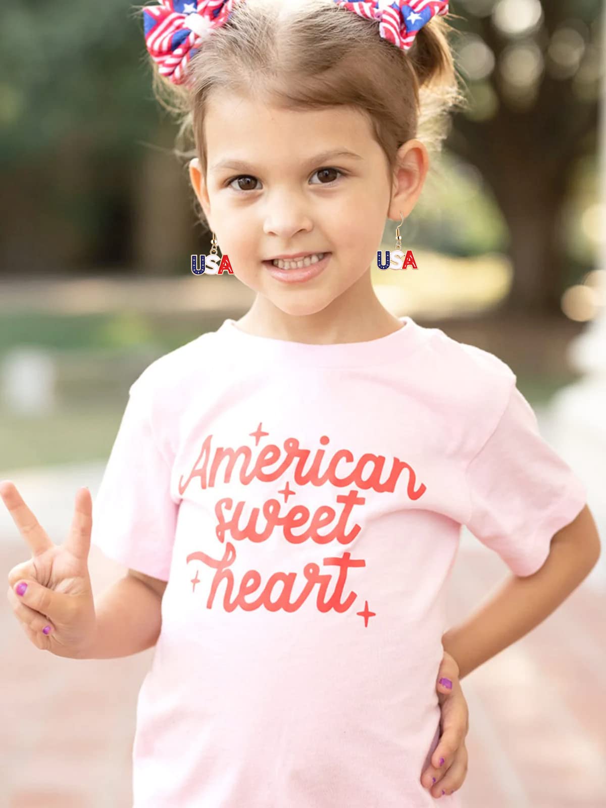 16 Pairs USA Flag Earrings for Women - Patriotic Red White Blue Star Heart Earrings | American Independence Day Jewelry | Perfect for 4th of July, Memorial Day & Patriotic Events