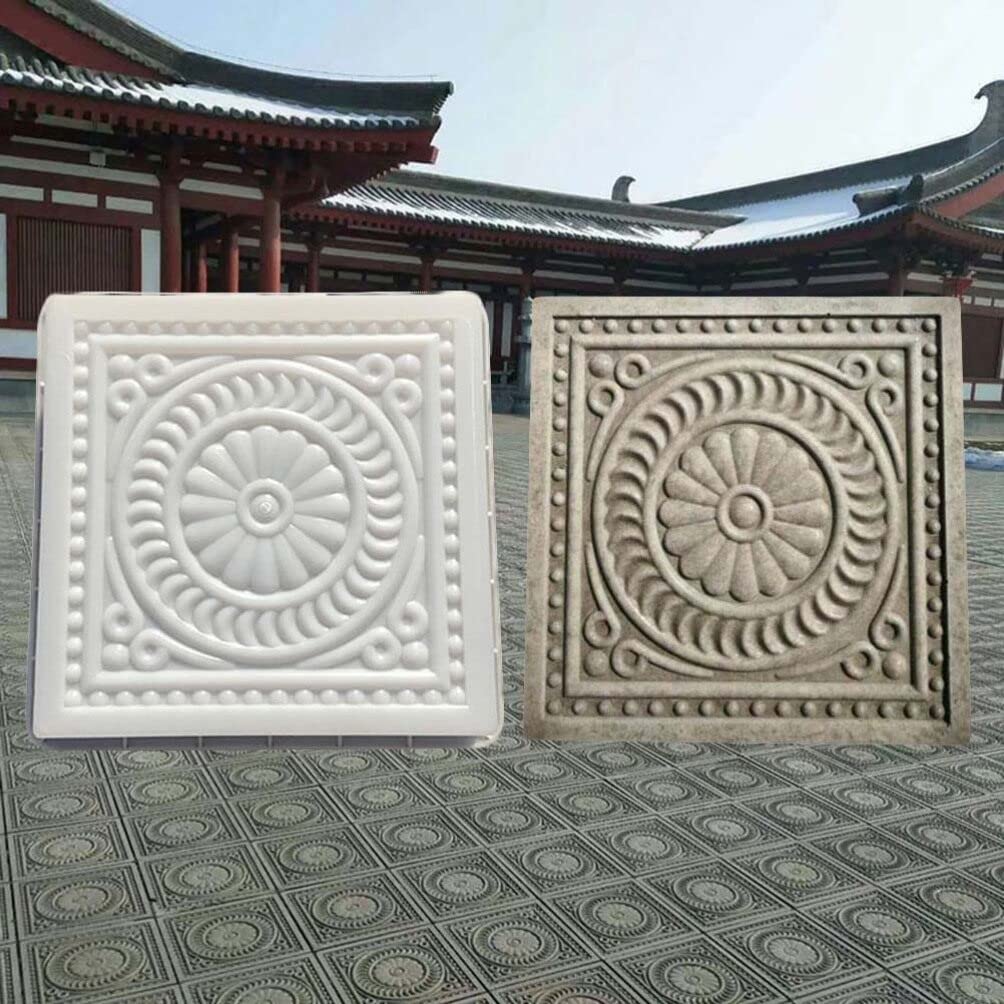 32x32x6cm Hemoton Concrete Pavement Mold - DIY Patio, Walkway & Driveway Stepping Stone Maker for Garden Path & Outdoor Landscaping Projects