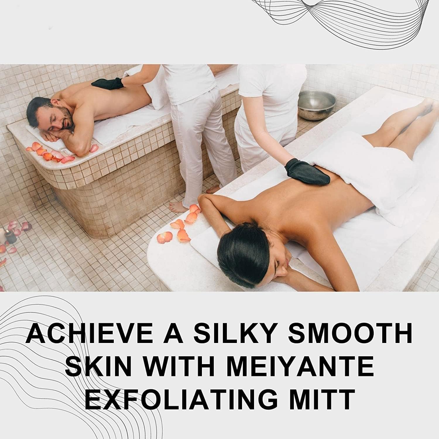 BESTOTTAM 2-Pack Exfoliating Gloves for Men & Women - Coarse Bath Scrub Mittens for Deep Cleaning & Dead Skin Removal - Perfect for Hammam, Spa & Home Exfoliation Routine