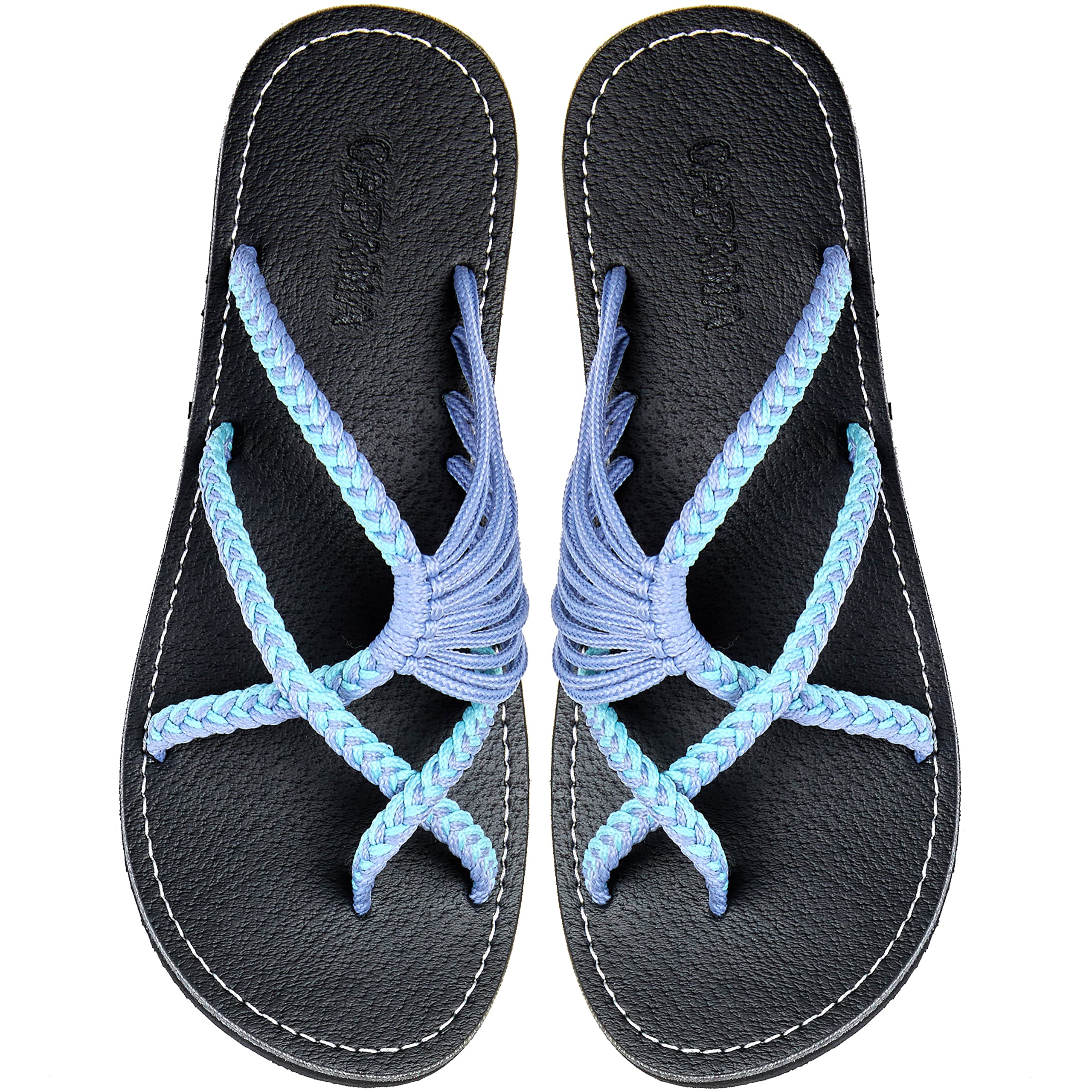 Handwoven Women's Flat Sandals - Boho Strappy Sandals for Walking, Beach & Water Activities | Comfortable Braided Rope Sandals for Summer Outfits & Vacation Wear
